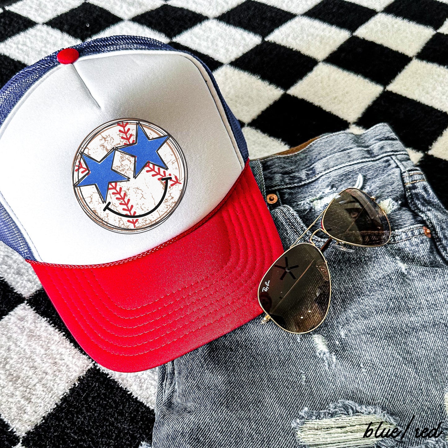 Baseball Star Eyes Trucker Hat *9 Colors