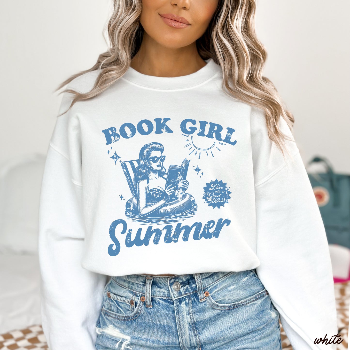 Book Girl Summer Sweatshirt *5 Colors (S-3X)