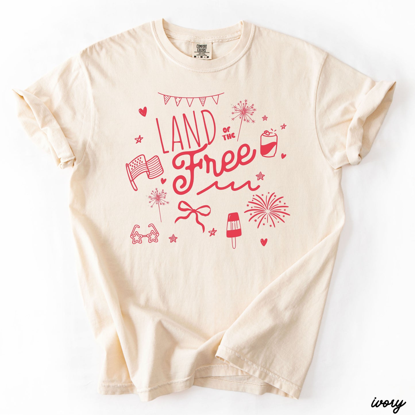 Land of the Free Doodle Tee *8 Colors (S-3X)
