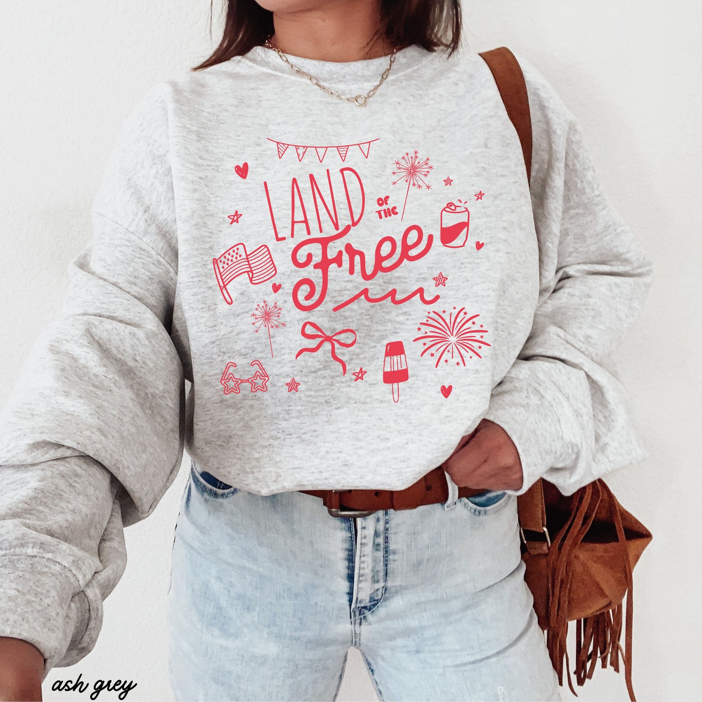Land of the Free Doodle Sweatshirt *4 Colors (S-3X)