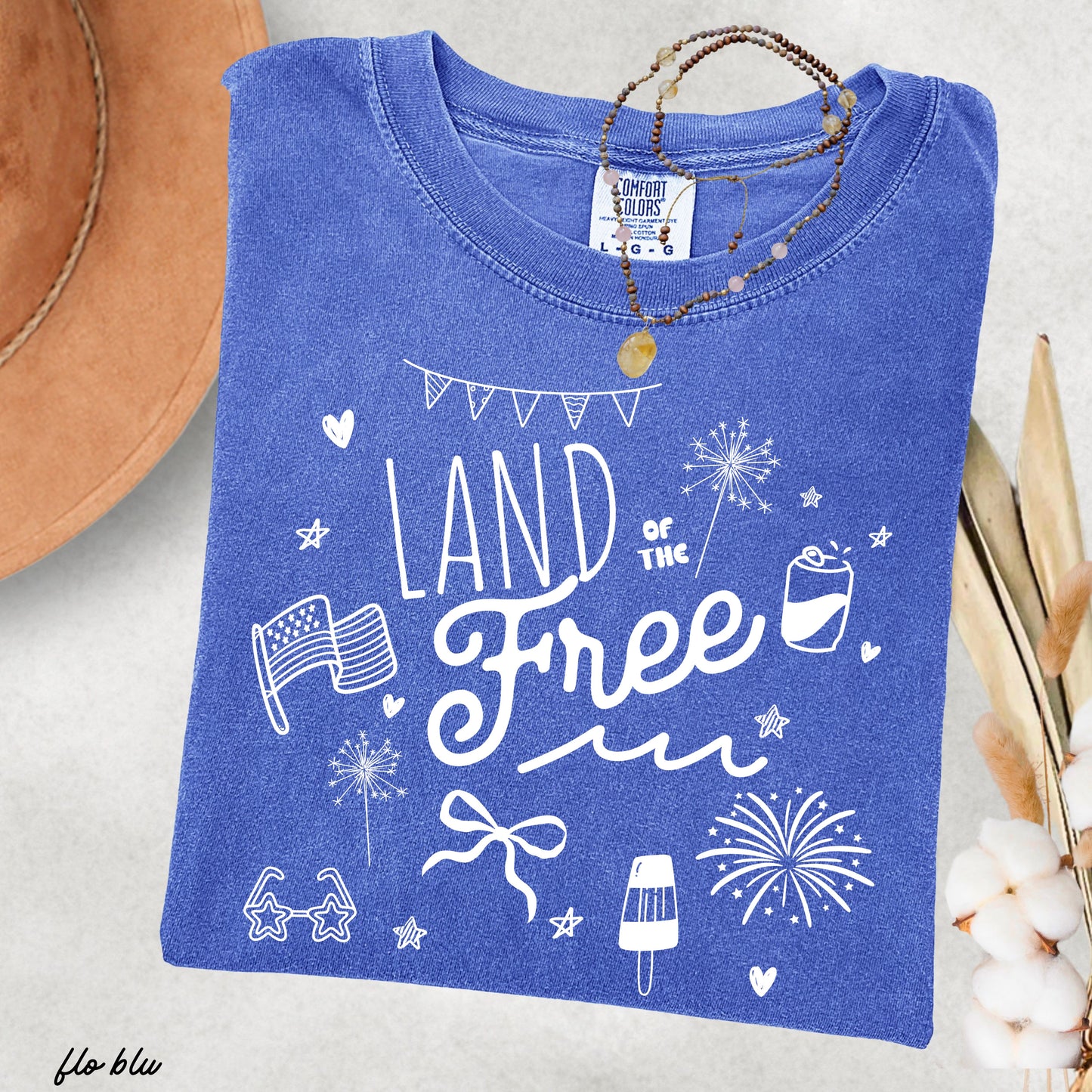 Land of the Free Doodle Tee *8 Colors (S-3X)