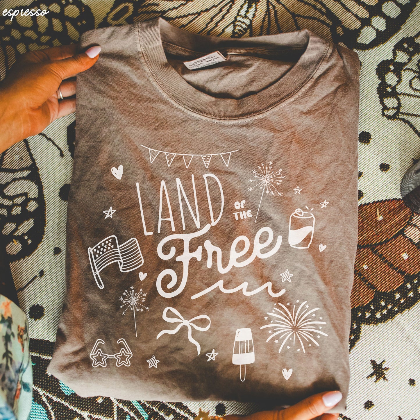 Land of the Free Doodle Tee *8 Colors (S-3X)