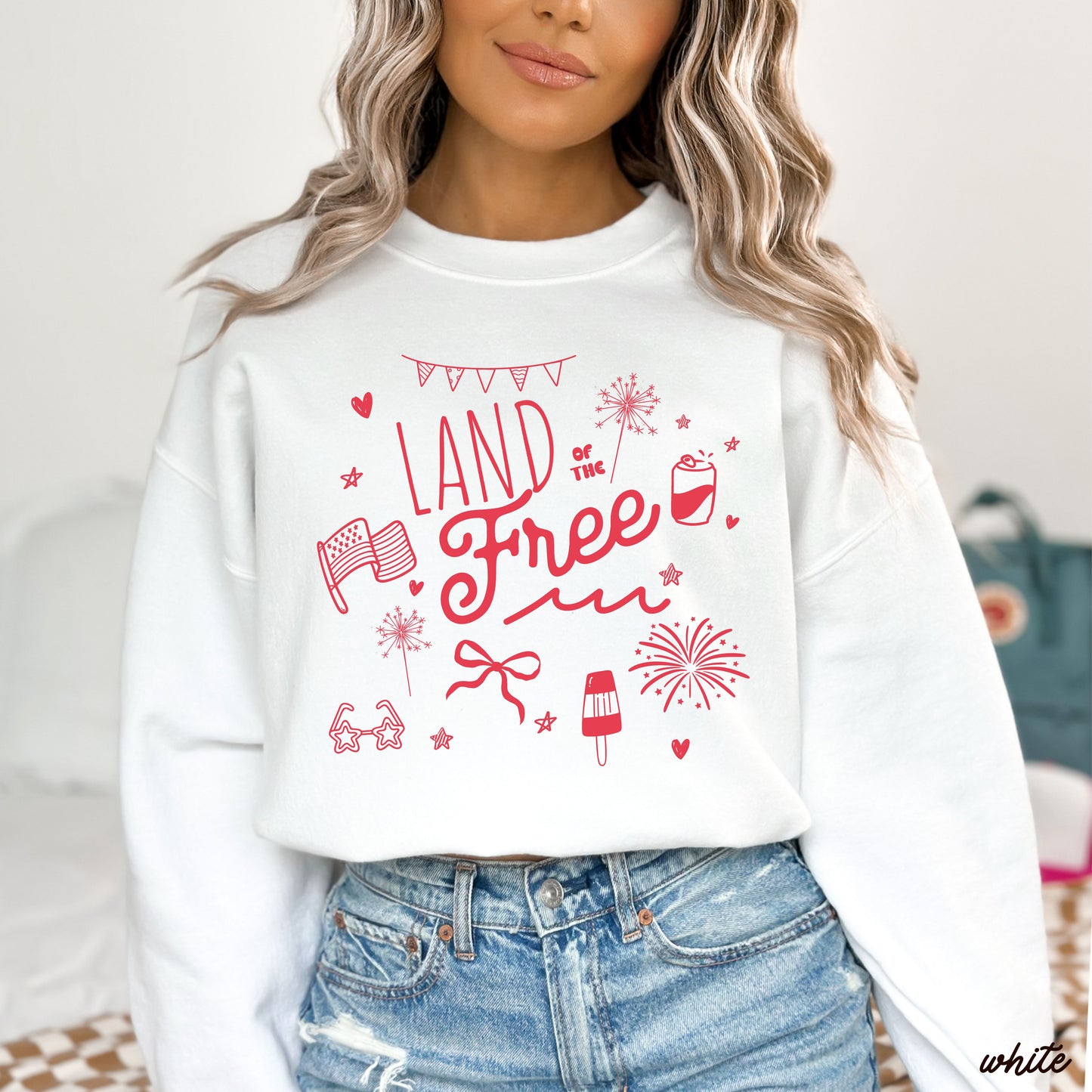 Land of the Free Doodle Sweatshirt *4 Colors (S-3X)