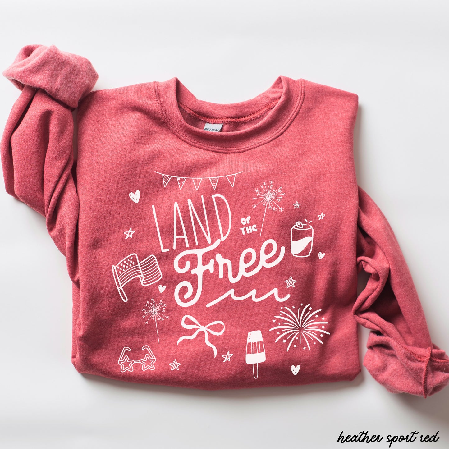 Land of the Free Doodle Sweatshirt *4 Colors (S-3X)