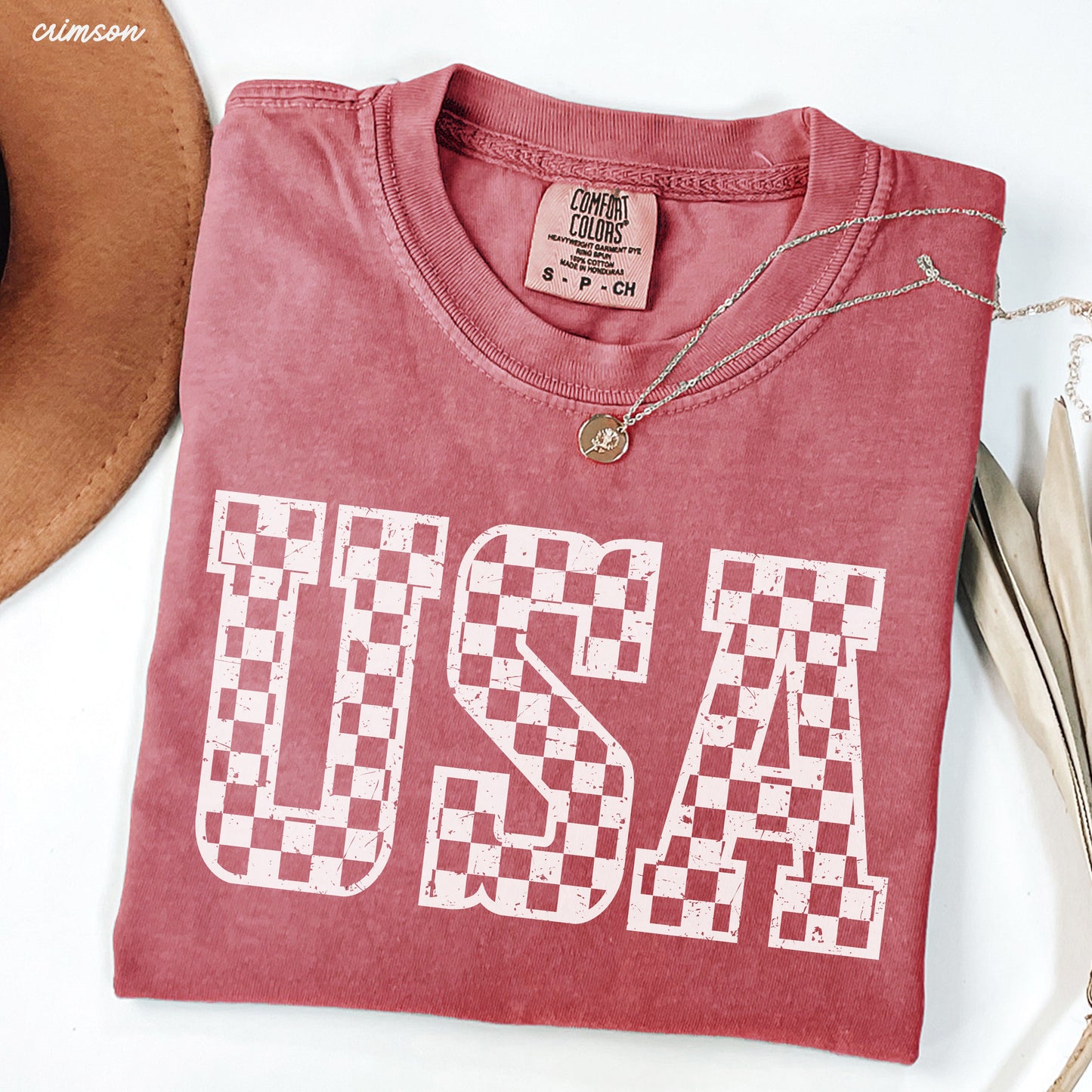 Checkered USA Tee *12 Colors (S-3X)