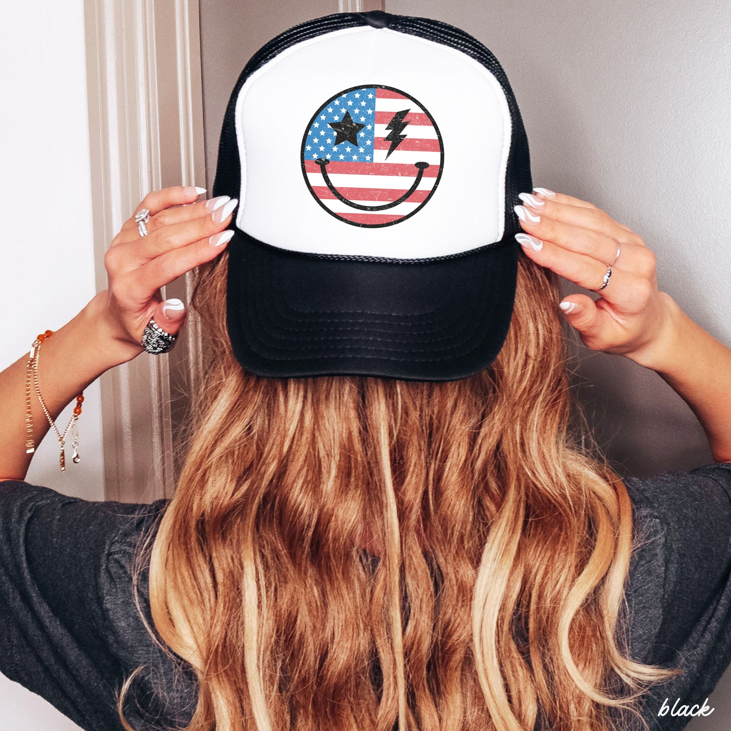 Happy USA Trucker Hat *8 COLORS