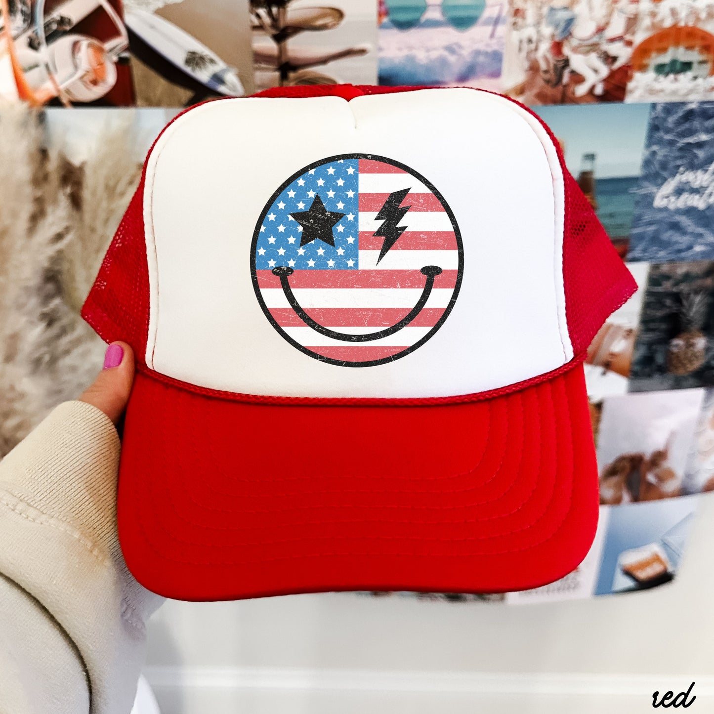 Happy USA Trucker Hat *8 COLORS