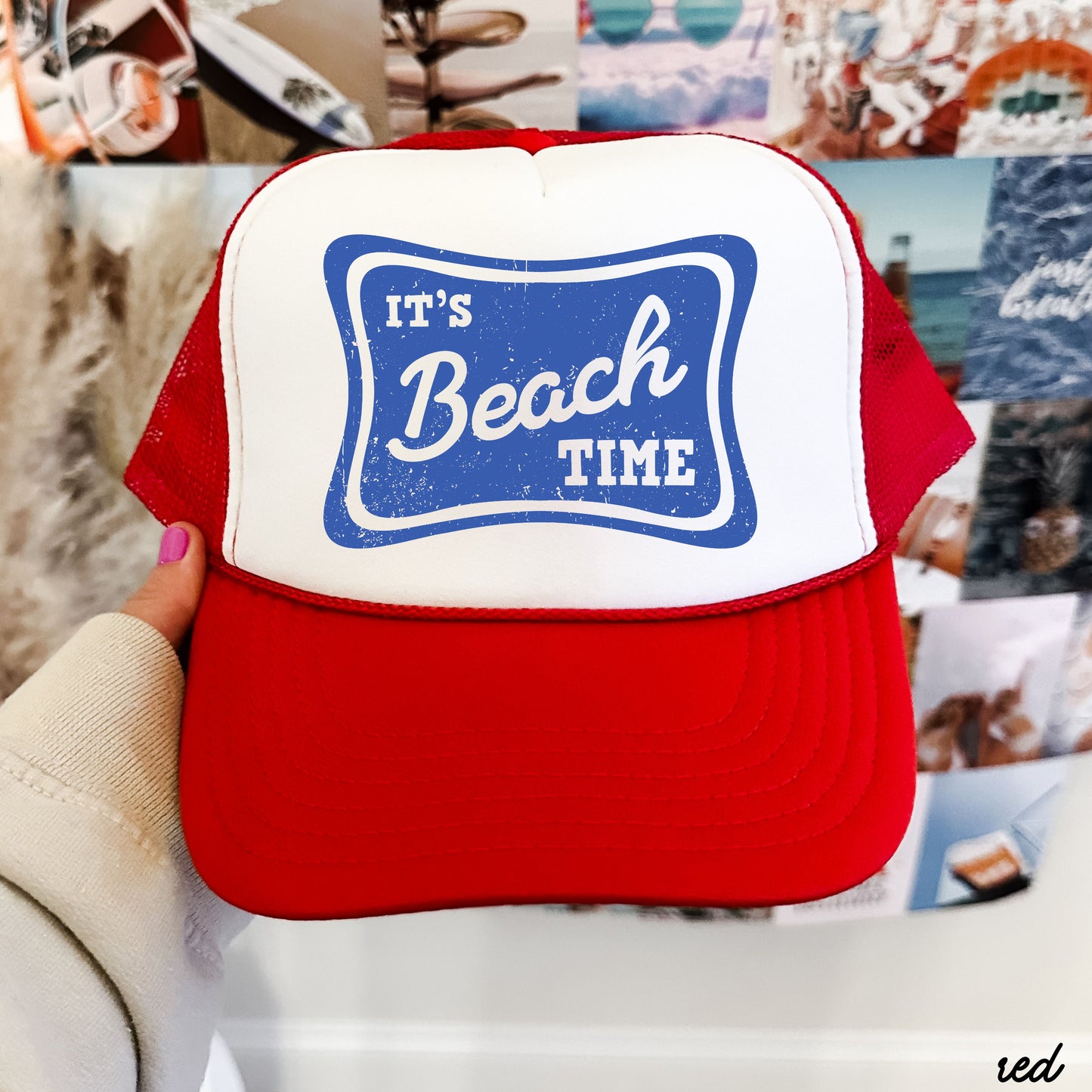 It's Beach Time Trucker Hat *9 COLORS