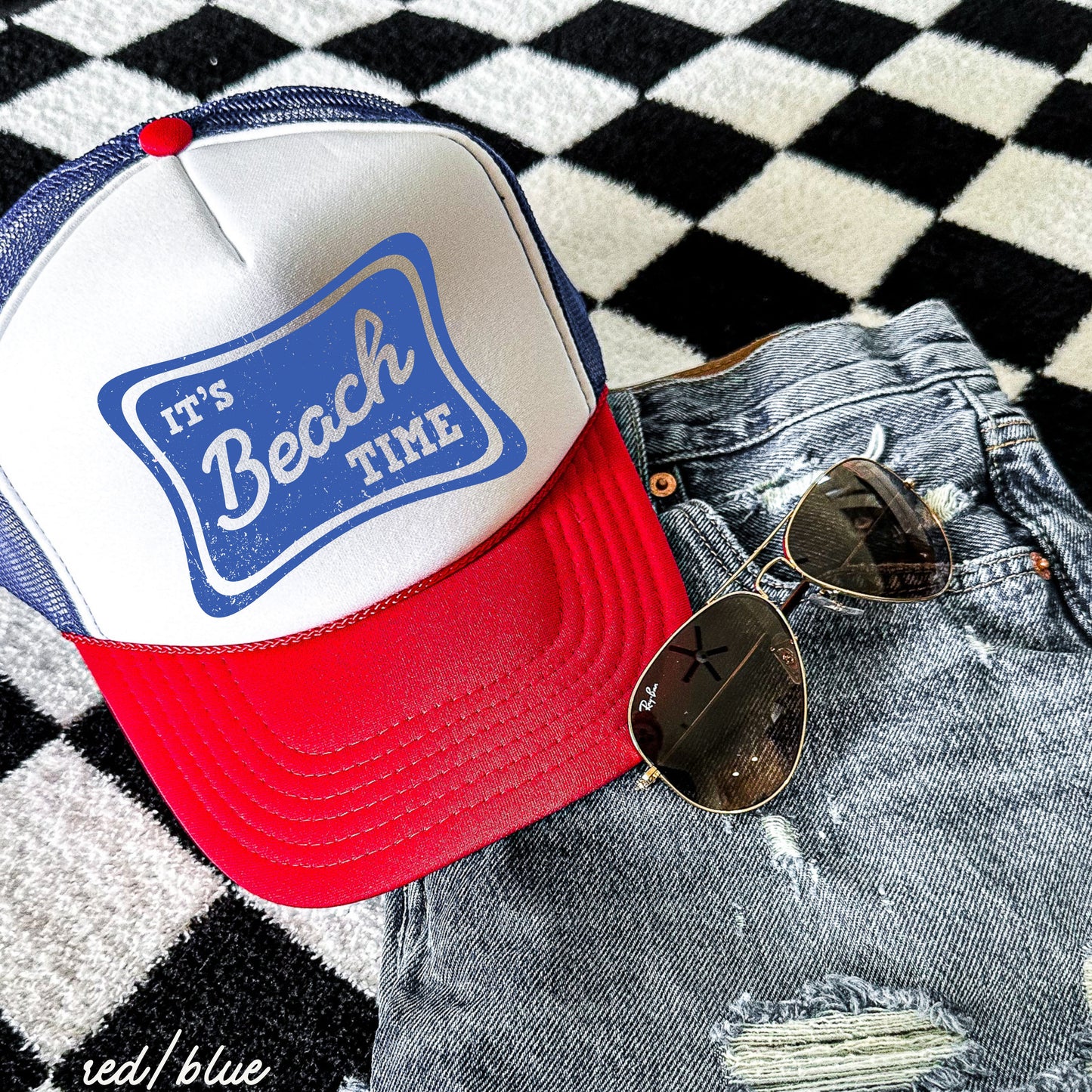 It's Beach Time Trucker Hat *9 COLORS