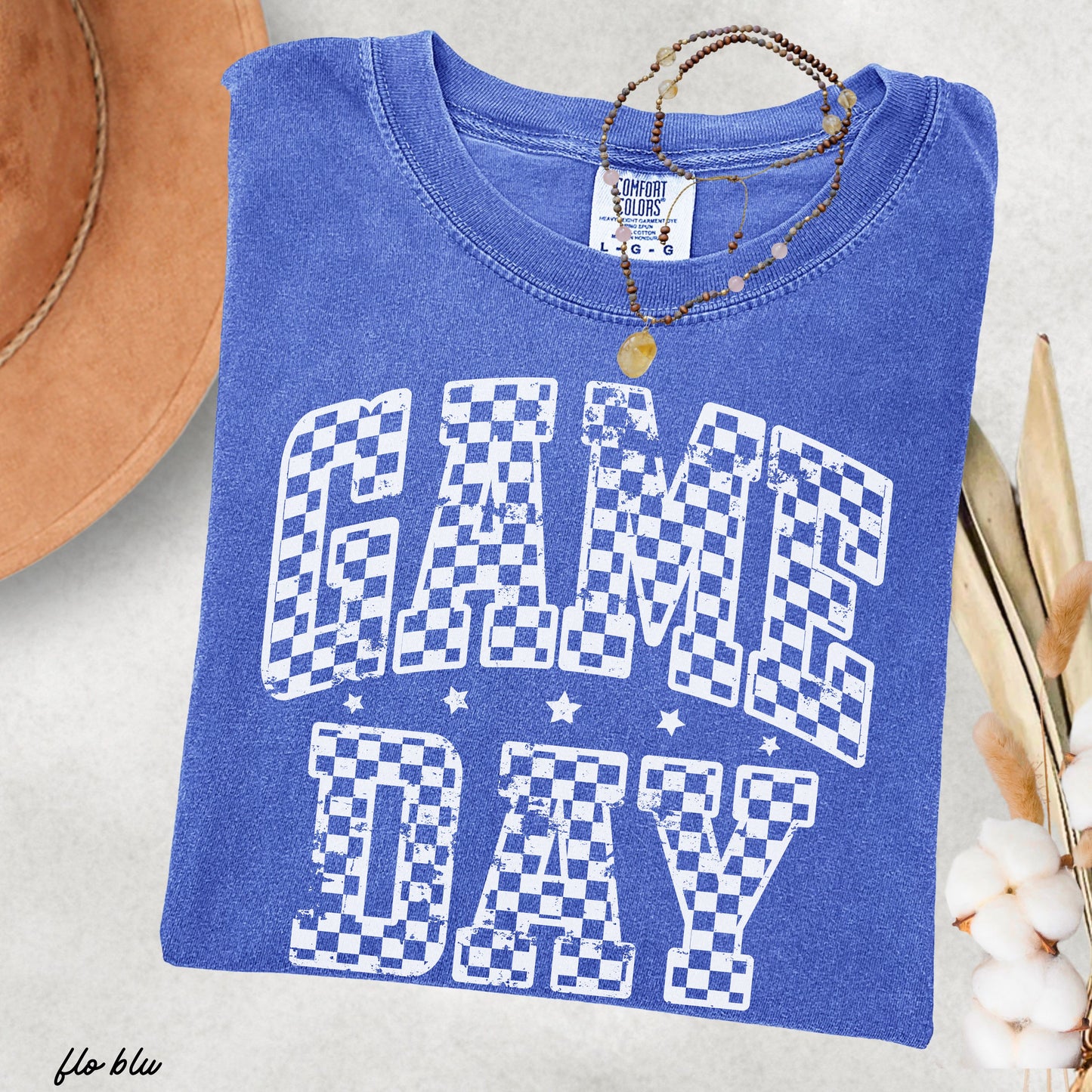 Game Day Checkered Tee *12 Colors (S-3X)