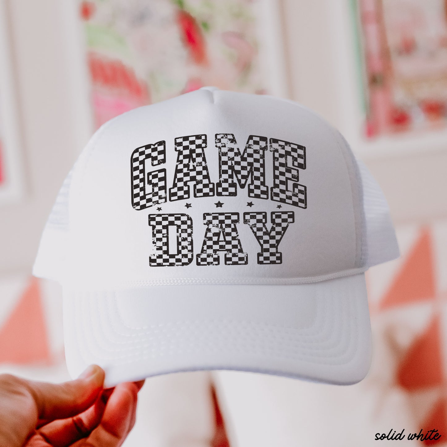 Checkered Game Day Trucker Hat *9 COLORS