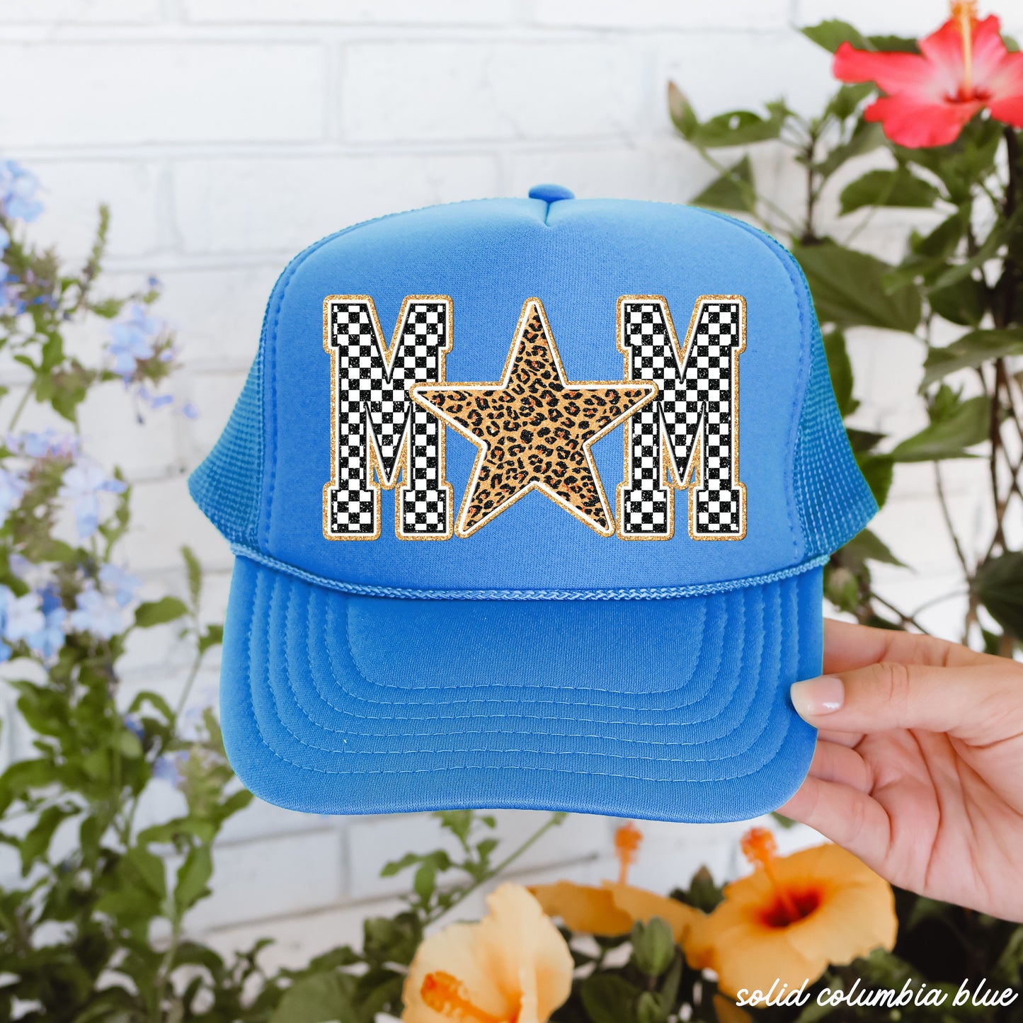 Checkered Star Mom Trucker Hat *13 COLORS