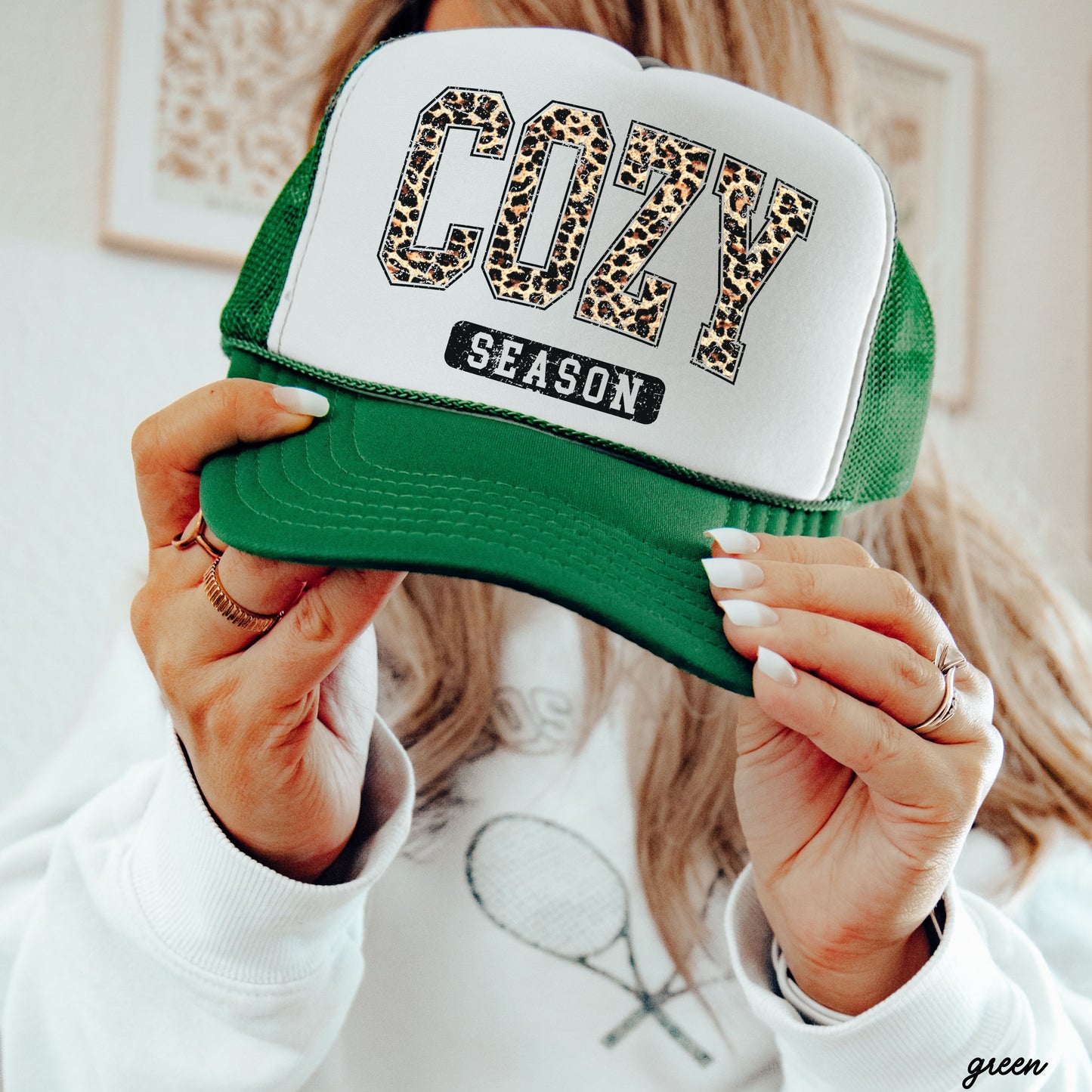Leopard Cozy Season Trucker Hat *10 COLORS