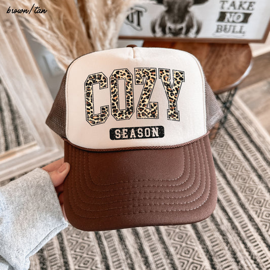 Leopard Cozy Season Trucker Hat *10 COLORS