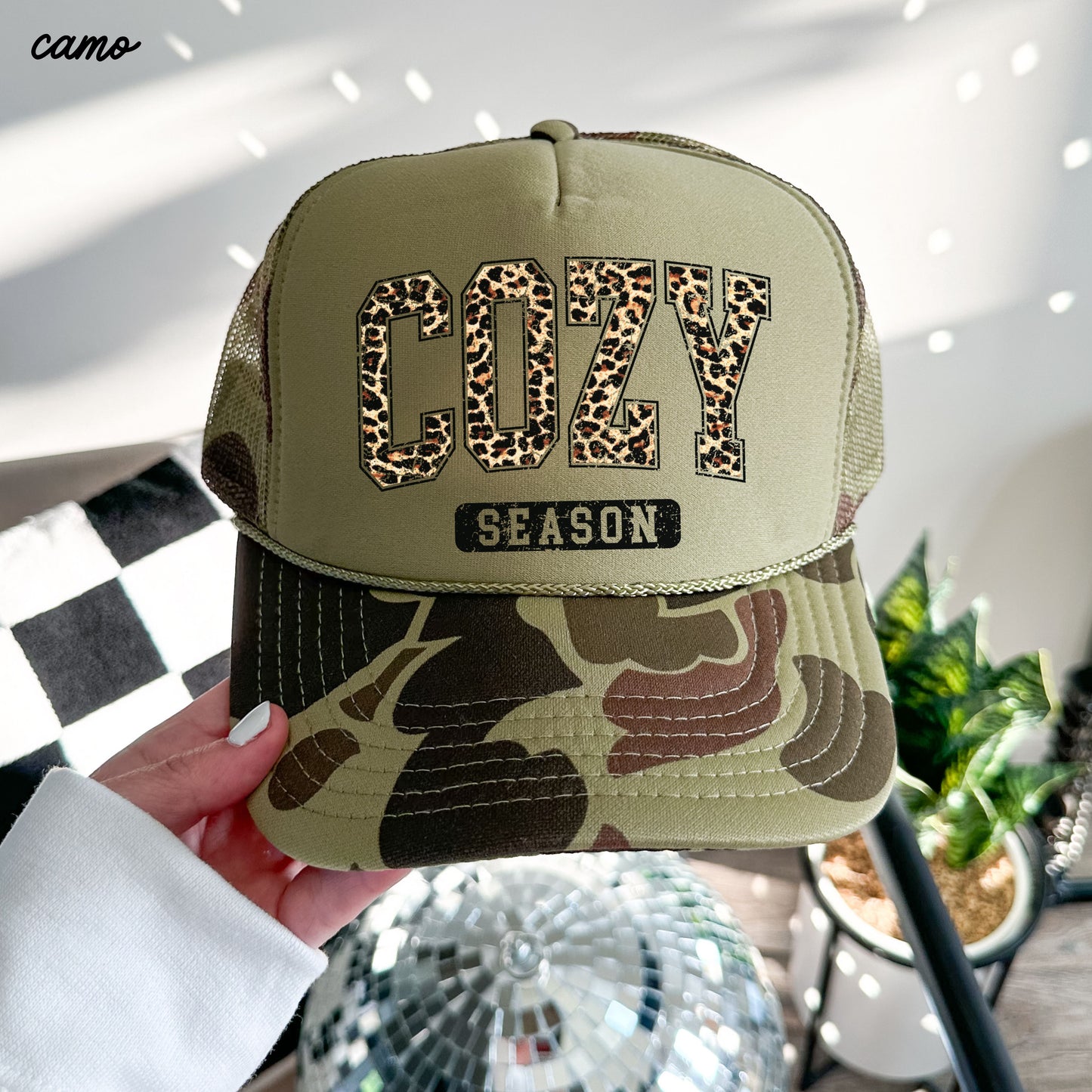 Leopard Cozy Season Trucker Hat *10 COLORS