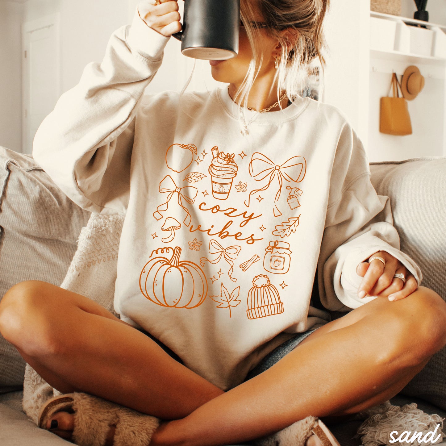 Cozy Vibes Doodle Sweatshirt *4 Colors (S-3X)