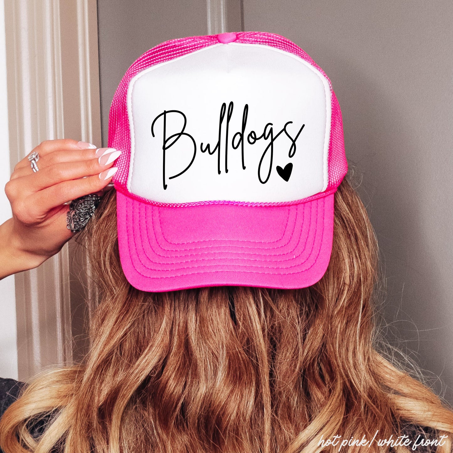 CUSTOM Mascot Cursive Font Trucker Hat *13 Colors