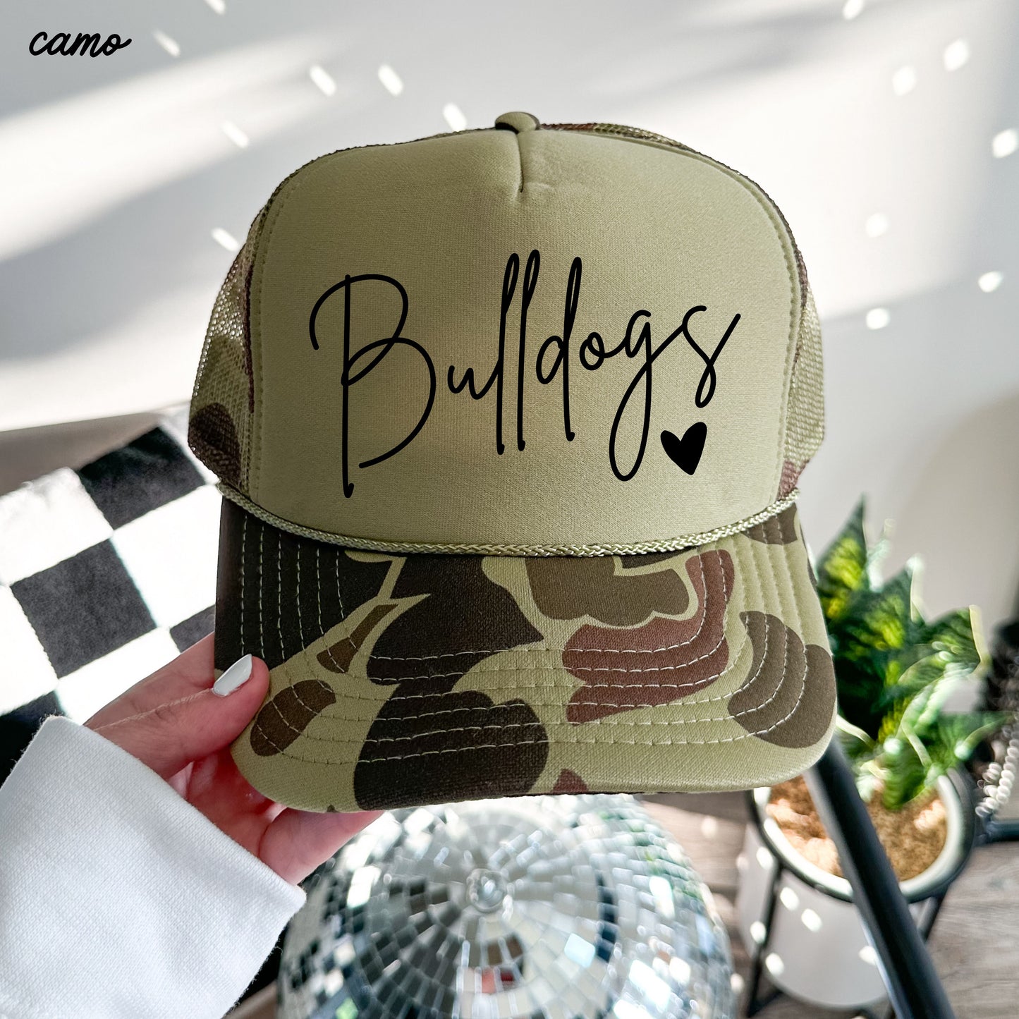 CUSTOM Mascot Cursive Font Trucker Hat *13 Colors