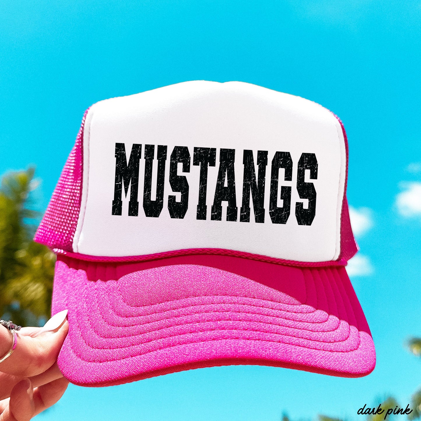 CUSTOM Mascot University Font Trucker Hat *13 Colors