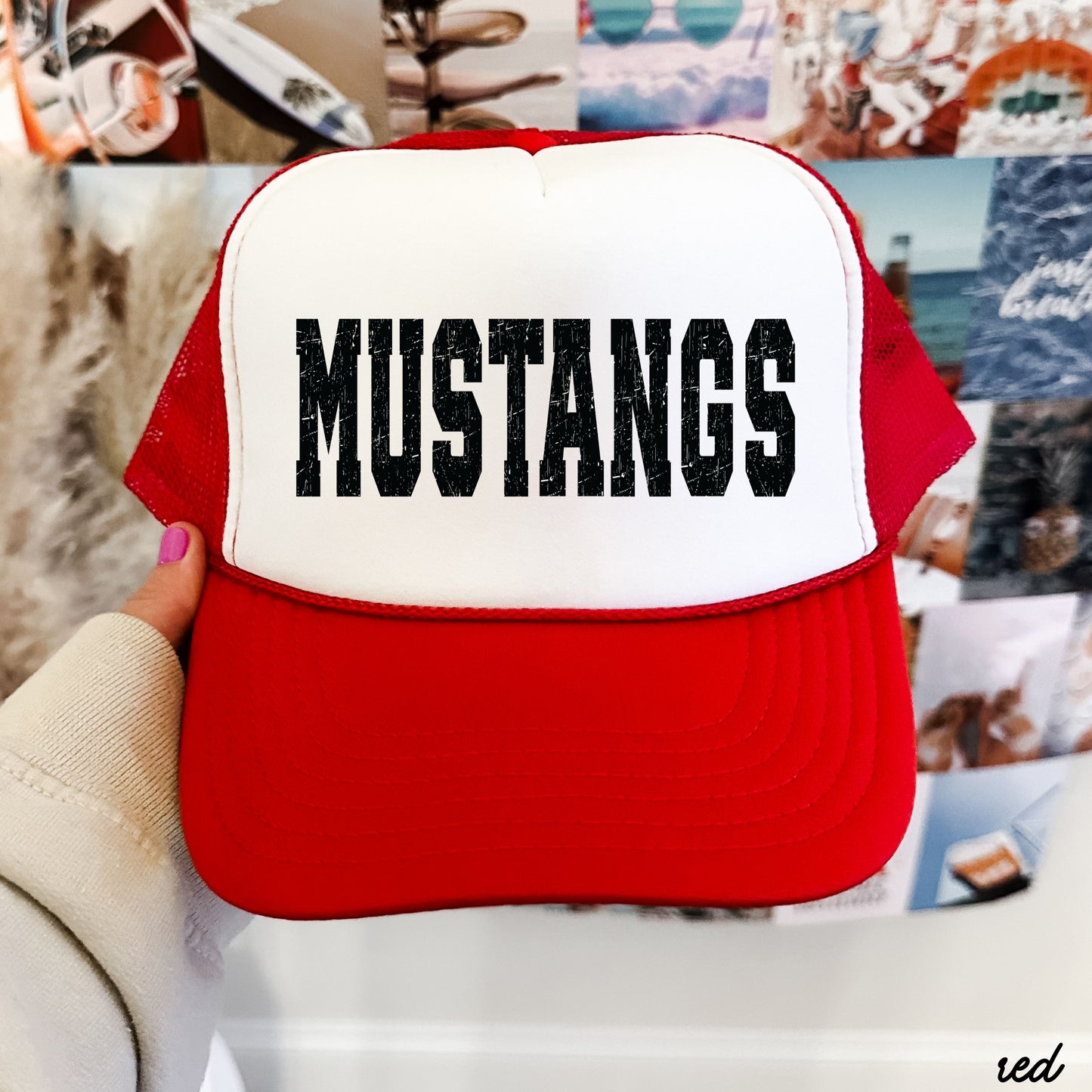 CUSTOM Mascot University Font Trucker Hat *13 Colors