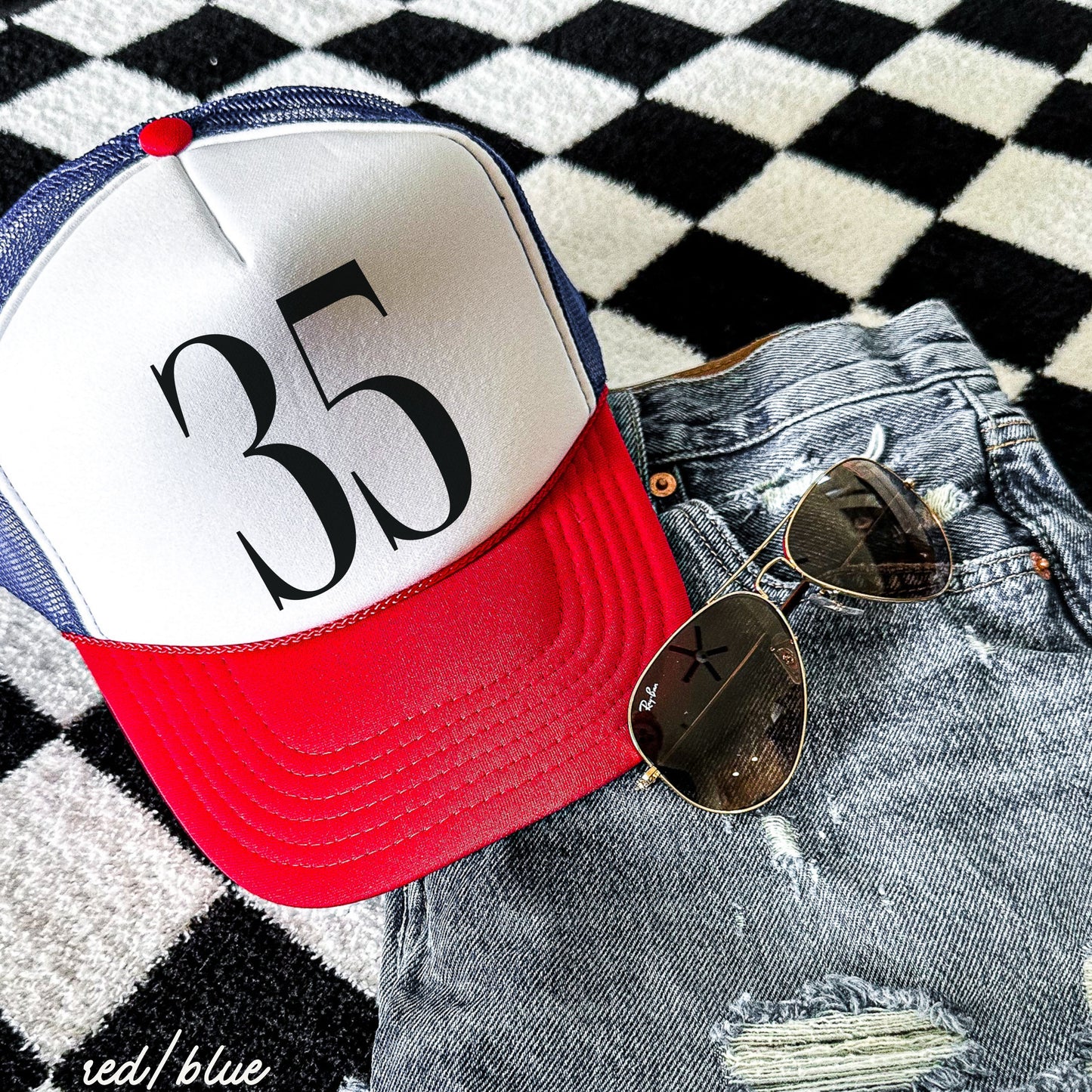 CUSTOM Sports Number Trucker Hat *13 Colors