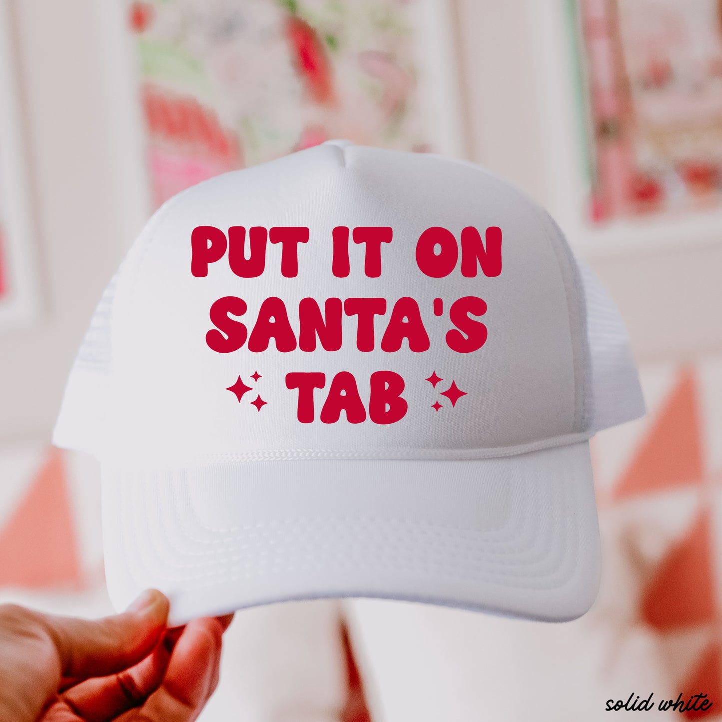 Put it on Santa's Tab Trucker Hat *8 Colors