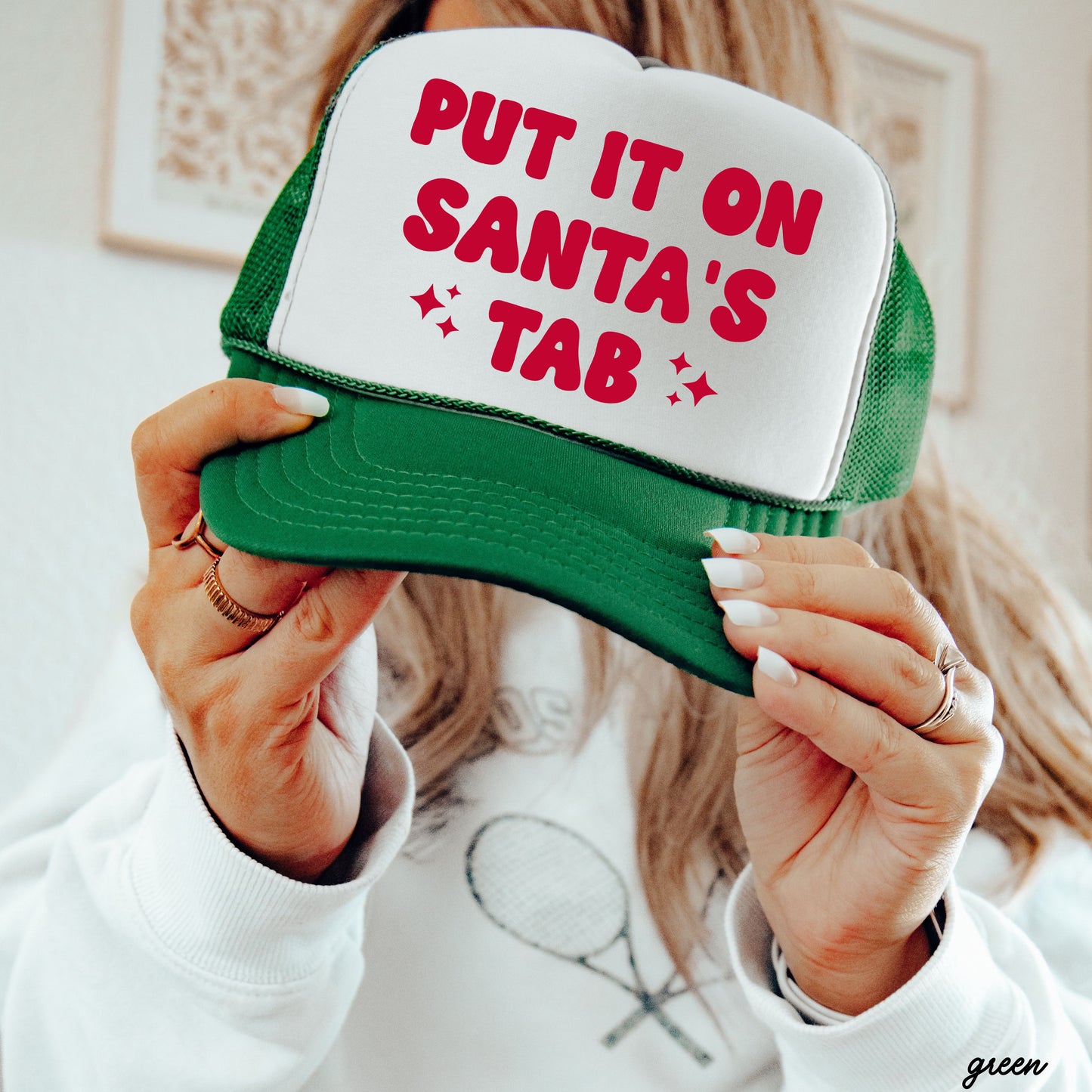 Put it on Santa's Tab Trucker Hat *8 Colors