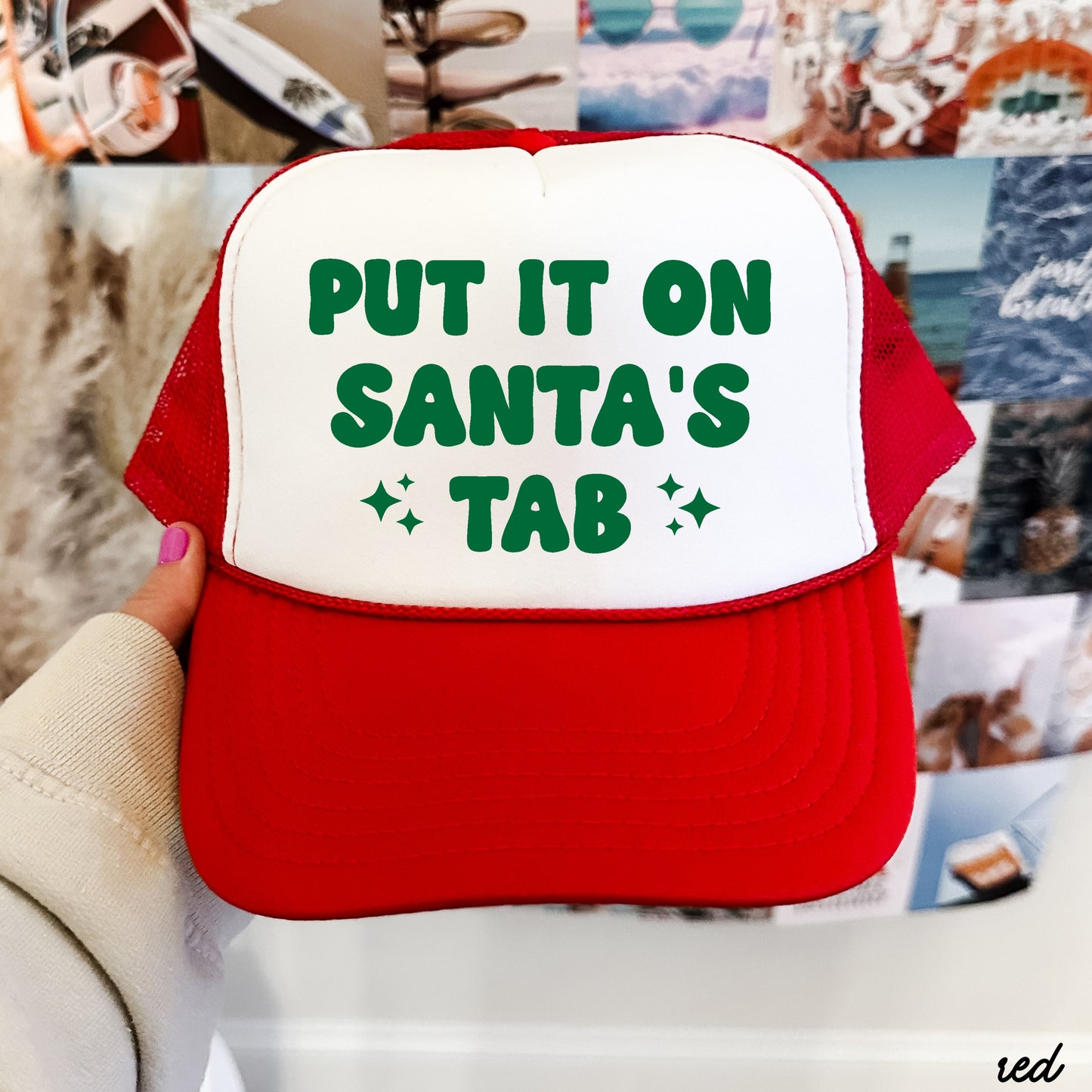Put it on Santa's Tab Trucker Hat *8 Colors