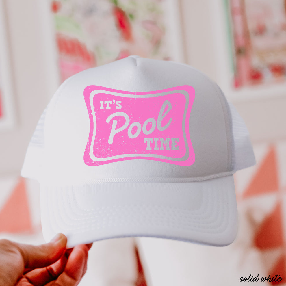 It's Pool Time Trucker Hat *12 COLORS – Chloe Vs Tank The Boutique