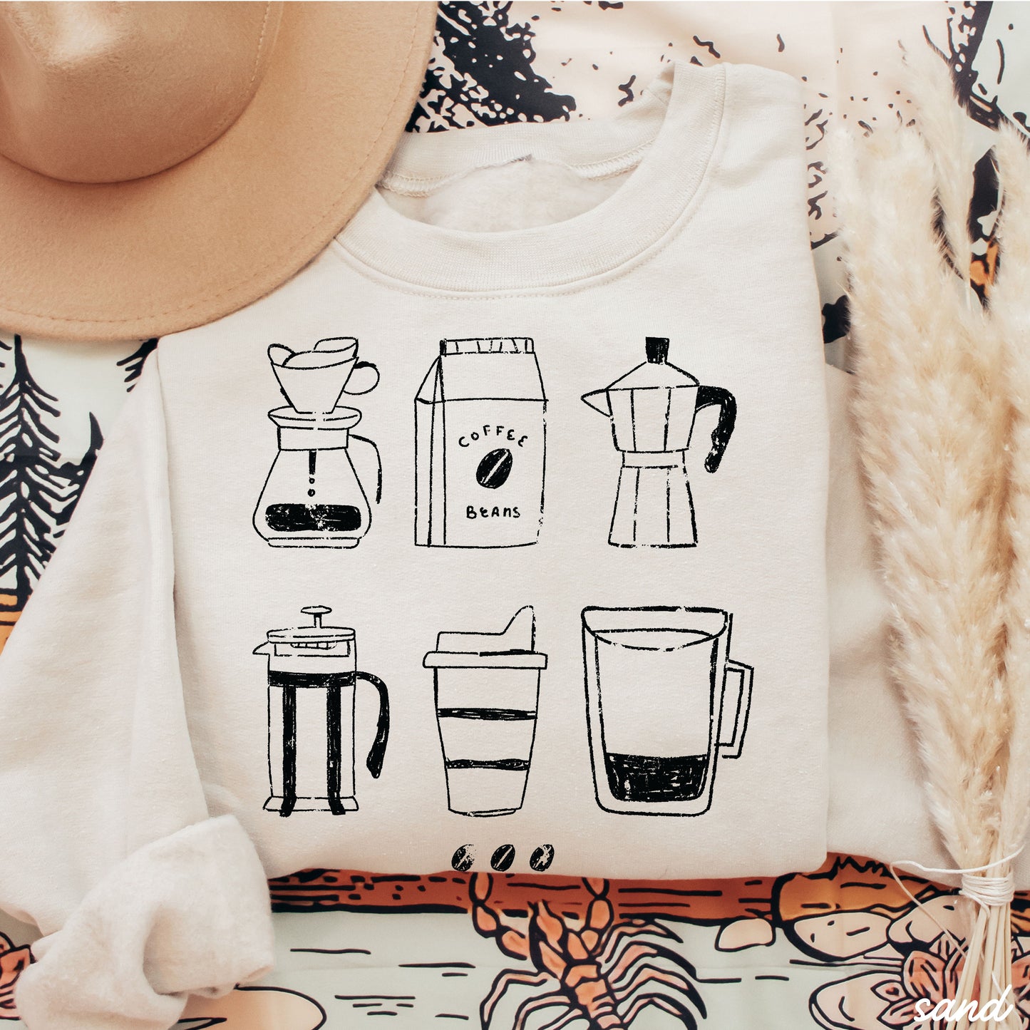 Coffee Beans Sweatshirt *7 Colors (S-3X)