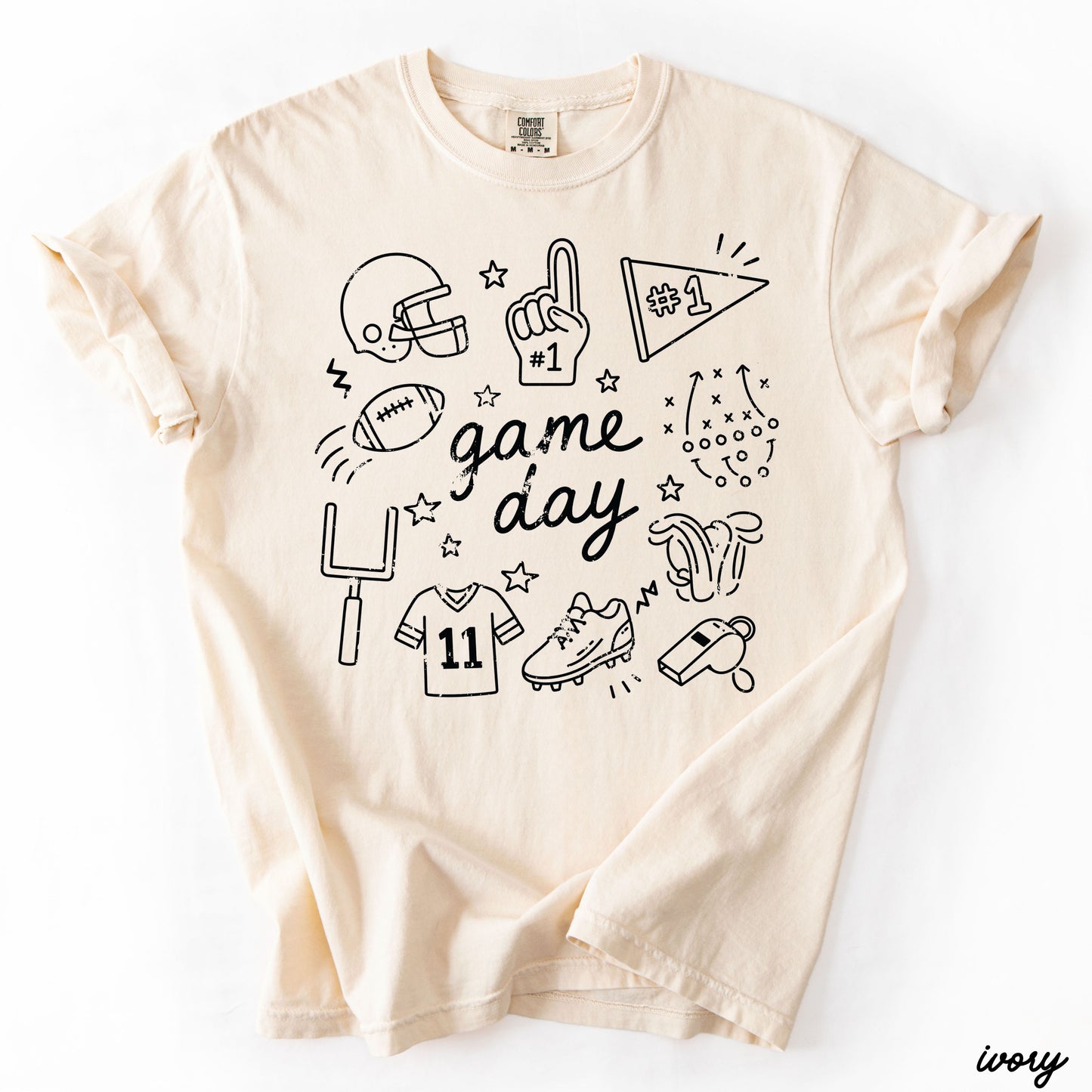 Football Game Day Doodle Tee *21 Colors (S-3X)