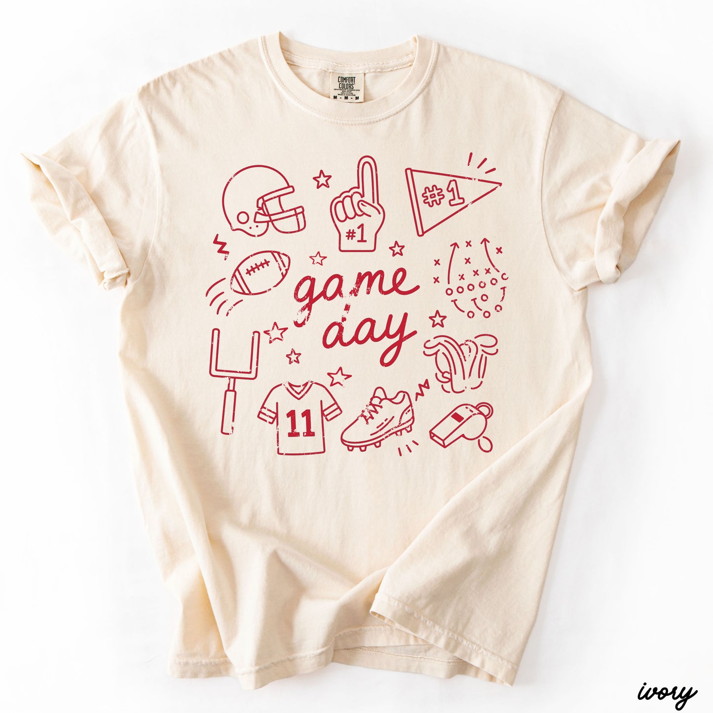 Football Game Day Doodle Tee *21 Colors (S-3X)