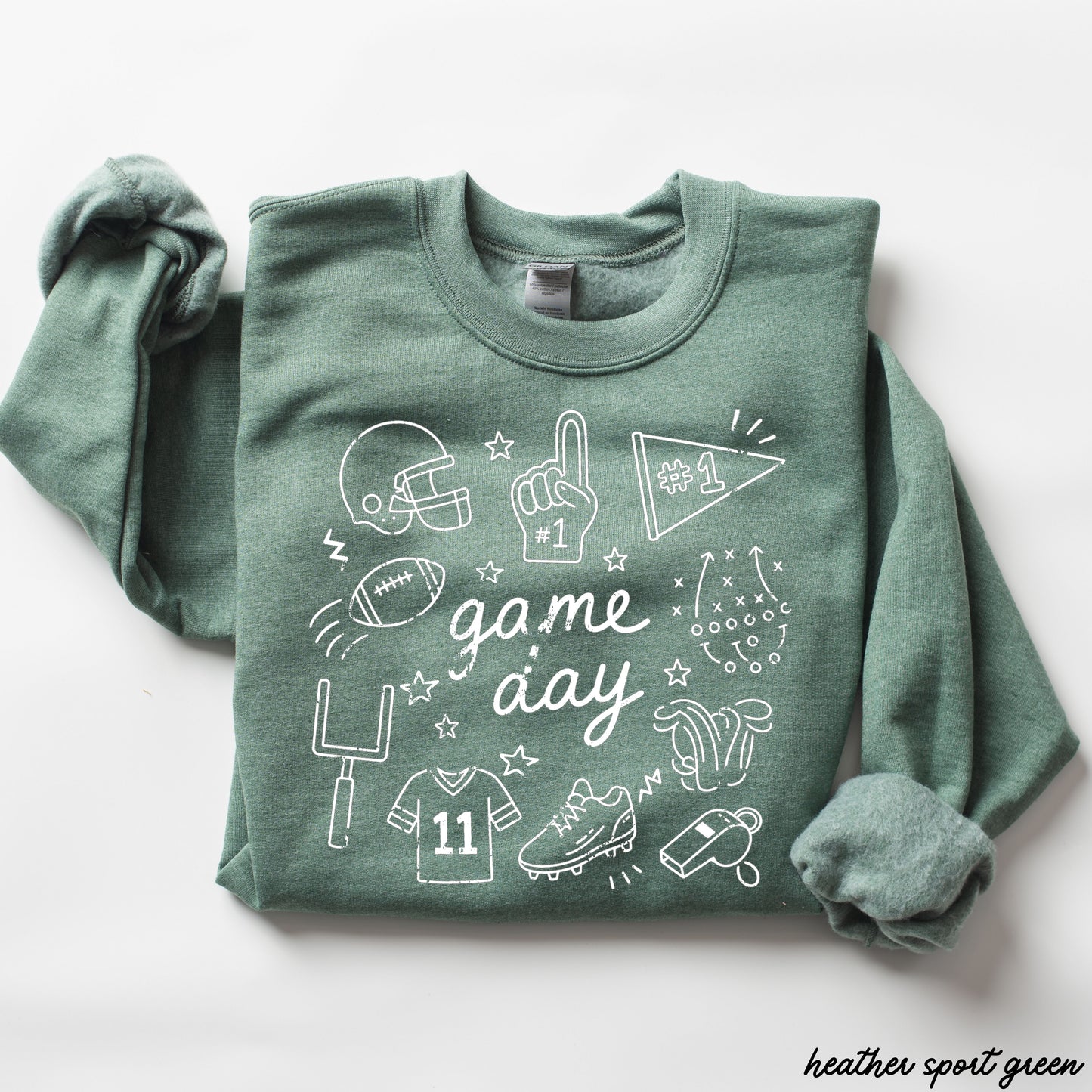 Football Game Day Doodle Sweatshirt *11 Colors (S-3X)