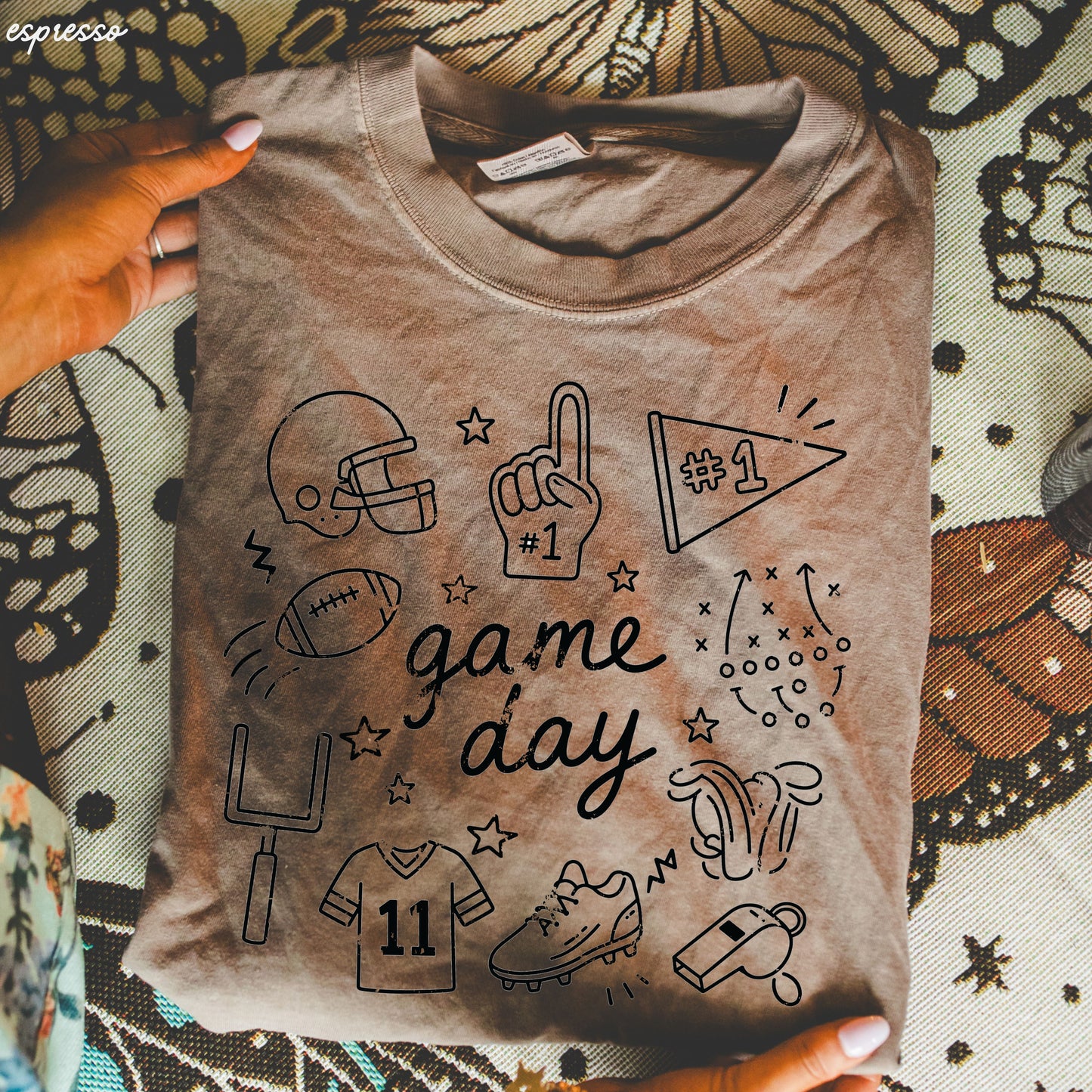 Football Game Day Doodle Tee *21 Colors (S-3X)