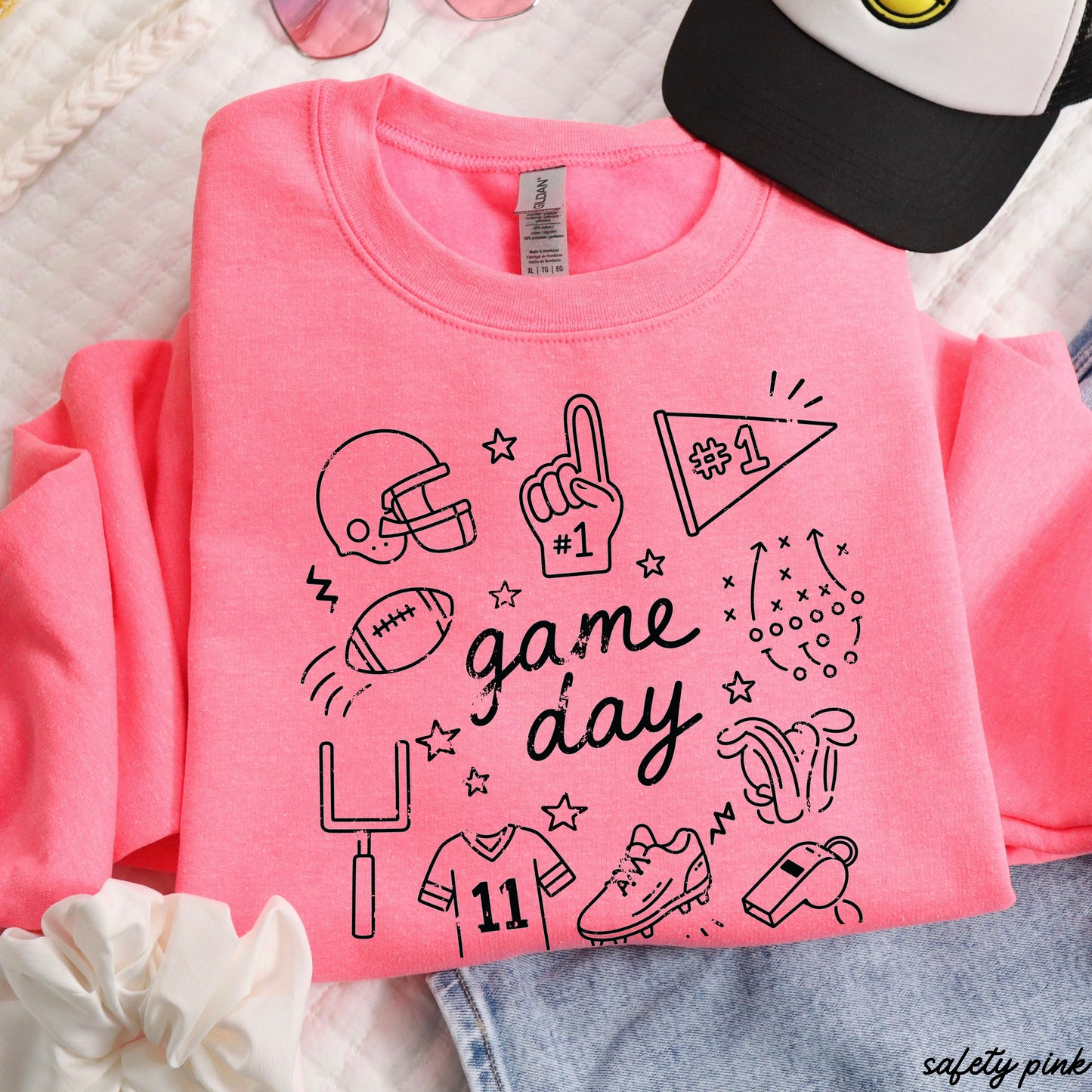 Football Game Day Doodle Sweatshirt *11 Colors (S-3X)