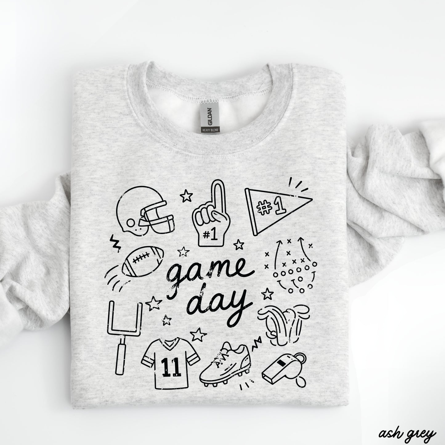 Football Game Day Doodle Sweatshirt *11 Colors (S-3X)