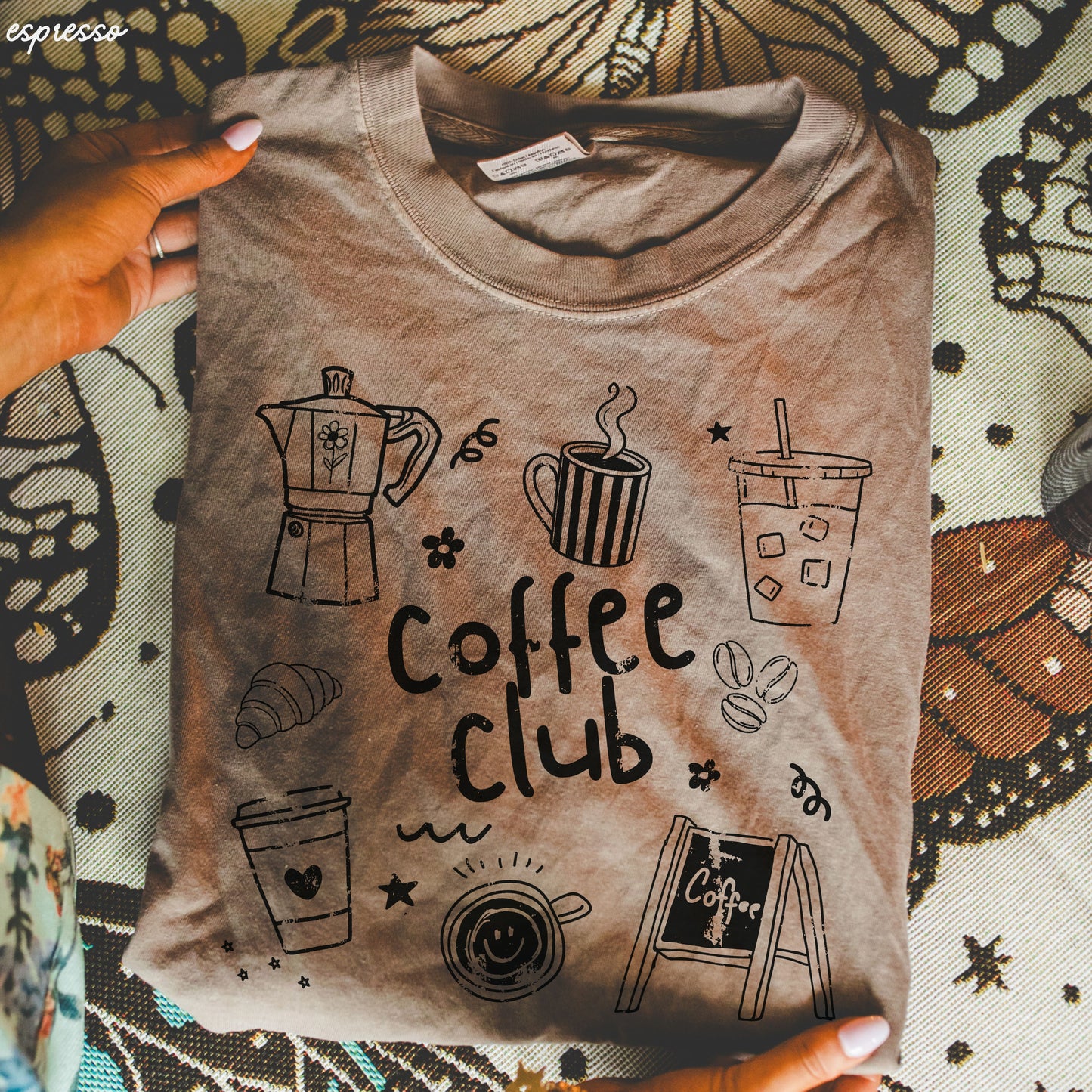 Coffee Club Doodle Tee *20 Colors (S-3X)