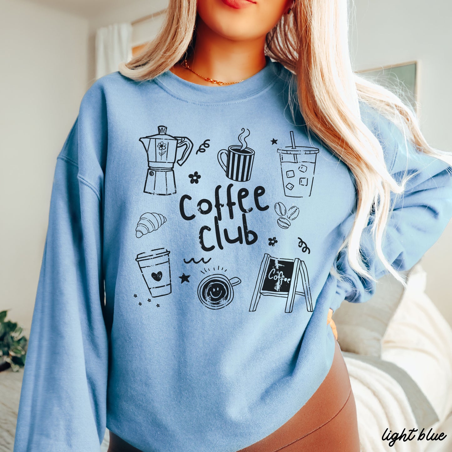 Coffee Club Doodle Sweatshirt *10 Colors (S-3X)