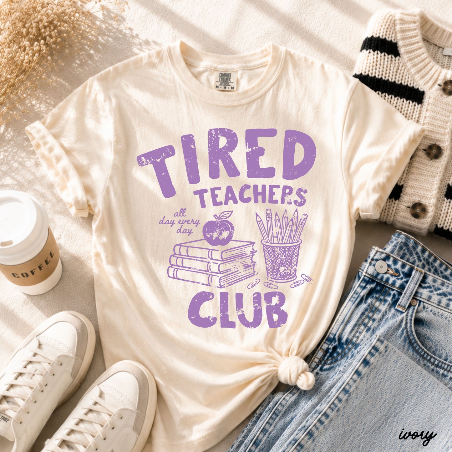 Tired Teacher Club Tee *21 Colors (S-3X)