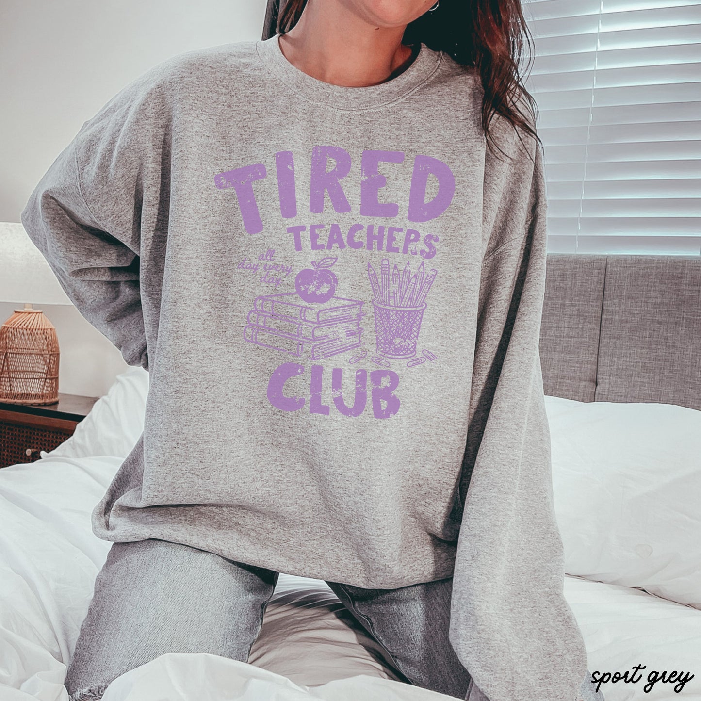 Tired Teacher Club Sweatshirt *10 Colors (S-3X)