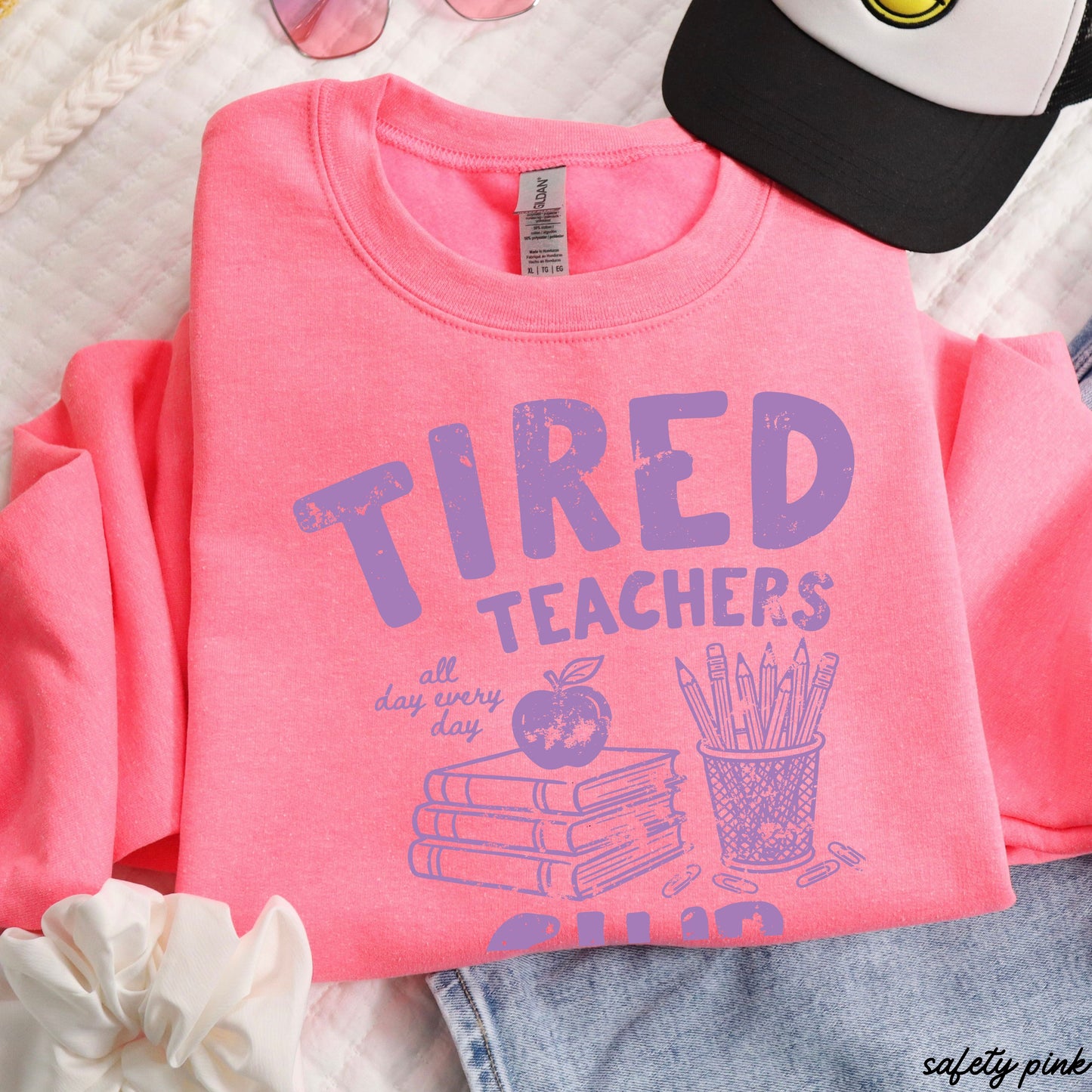 Tired Teacher Club Sweatshirt *10 Colors (S-3X)