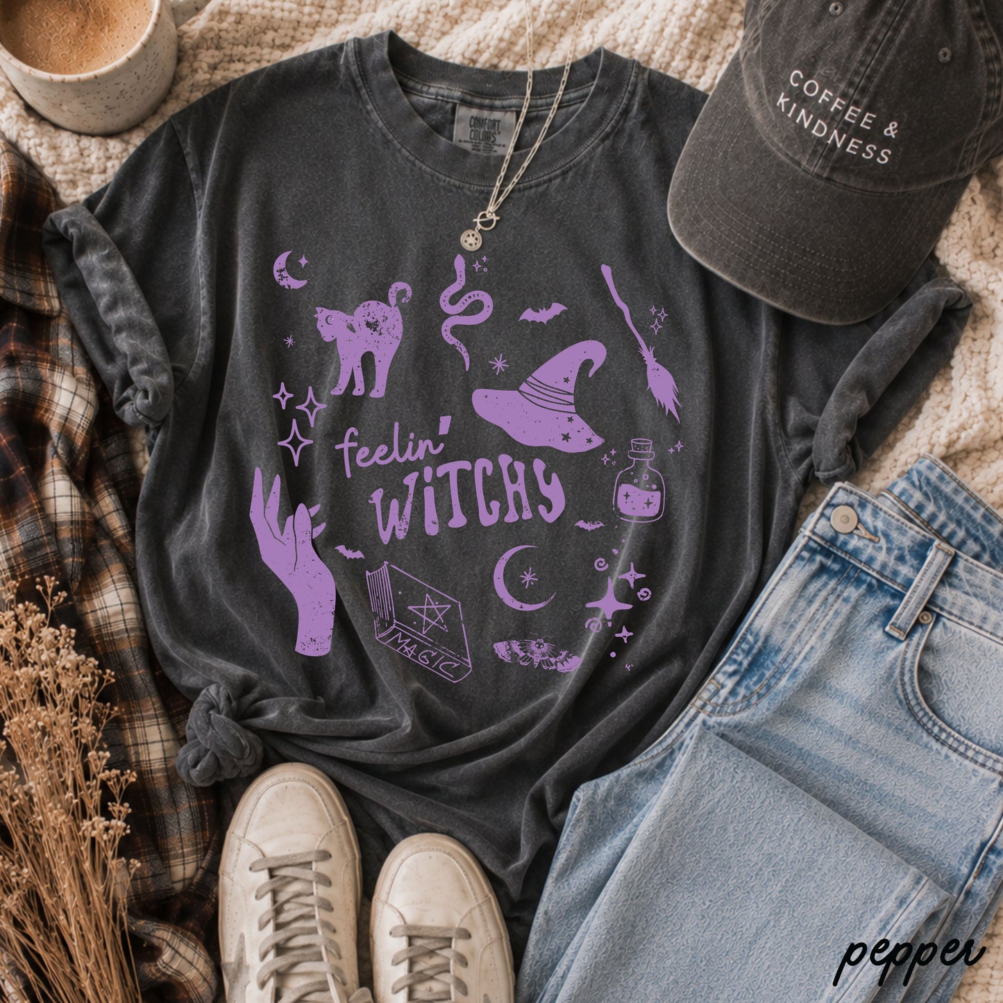 Feelin' Witchy Collage Tee *13 Colors (S-3X)