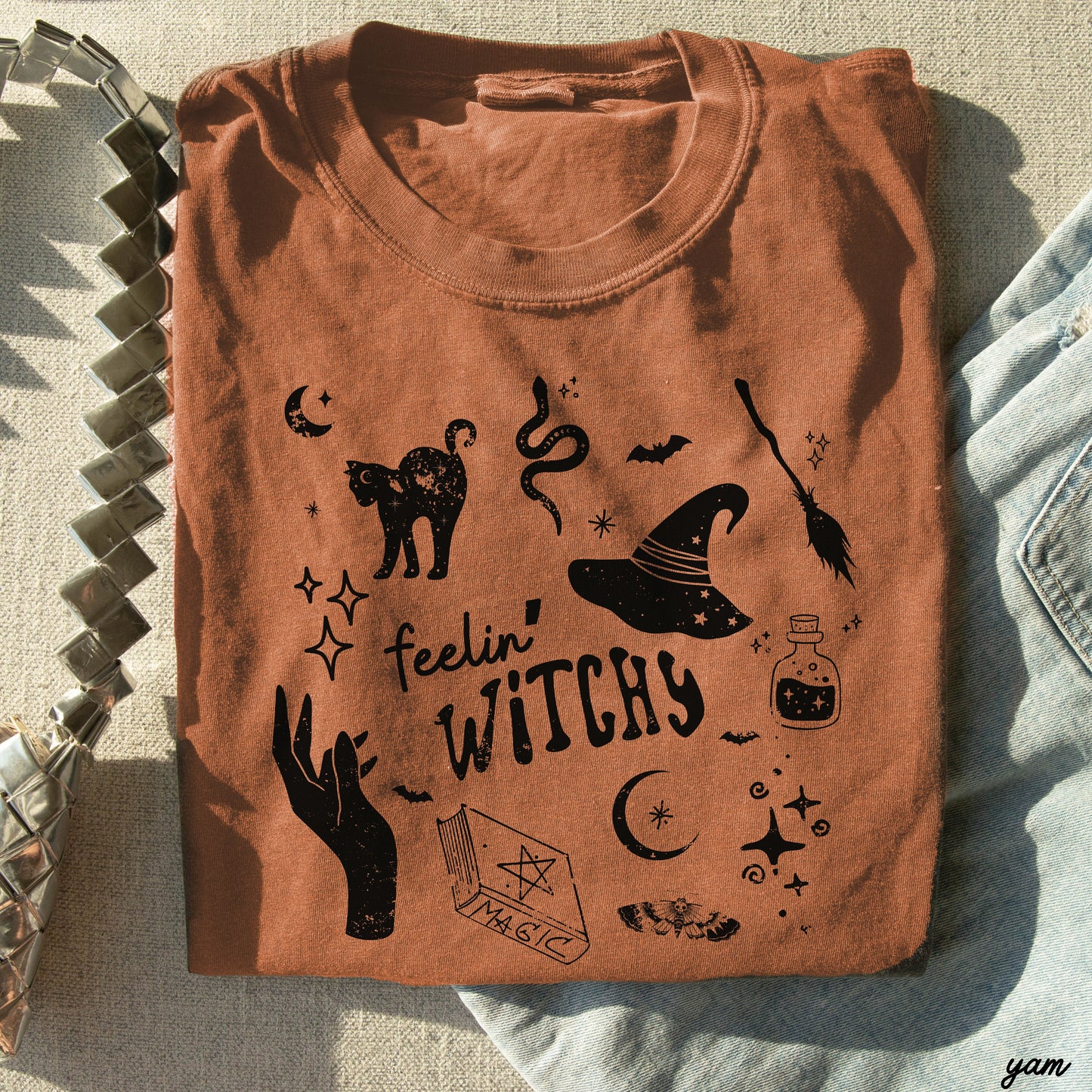 Feelin' Witchy Collage Tee *13 Colors (S-3X)