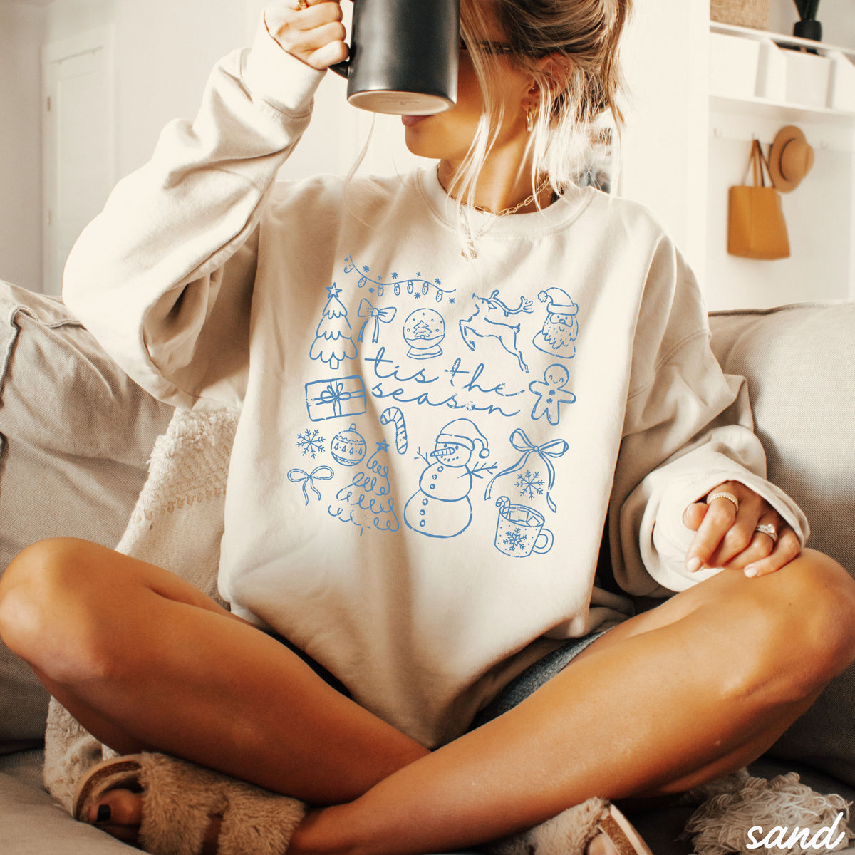 Tis The Season Doodle Sweatshirt *7 Colors (S-3X)