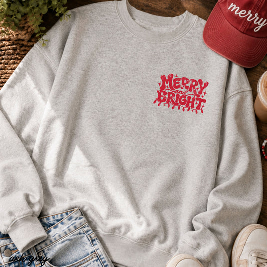 Pocket Merry & Bright Sweatshirt *8 Colors (S-3X)