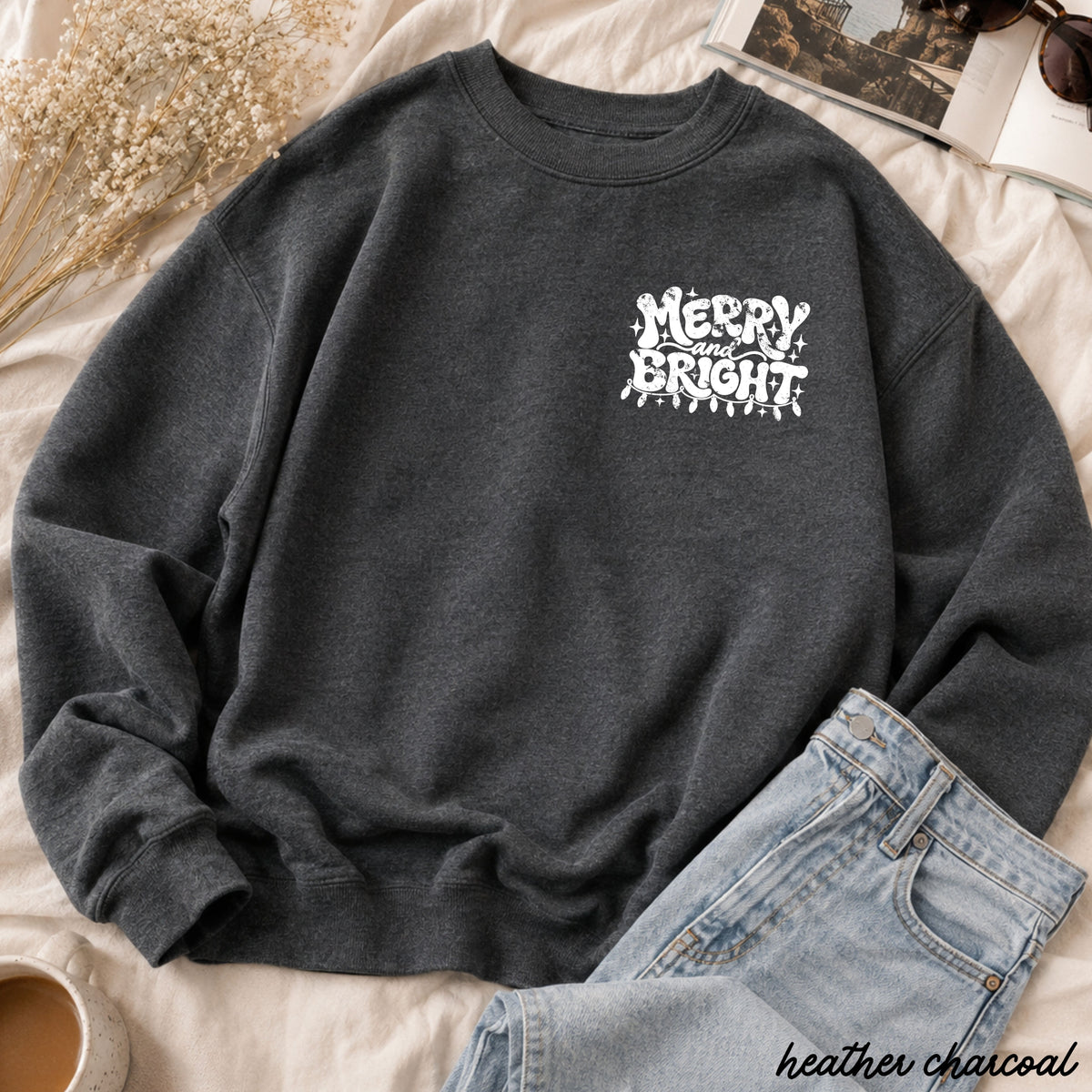 Pocket Merry & Bright Sweatshirt *8 Colors (S-3X)