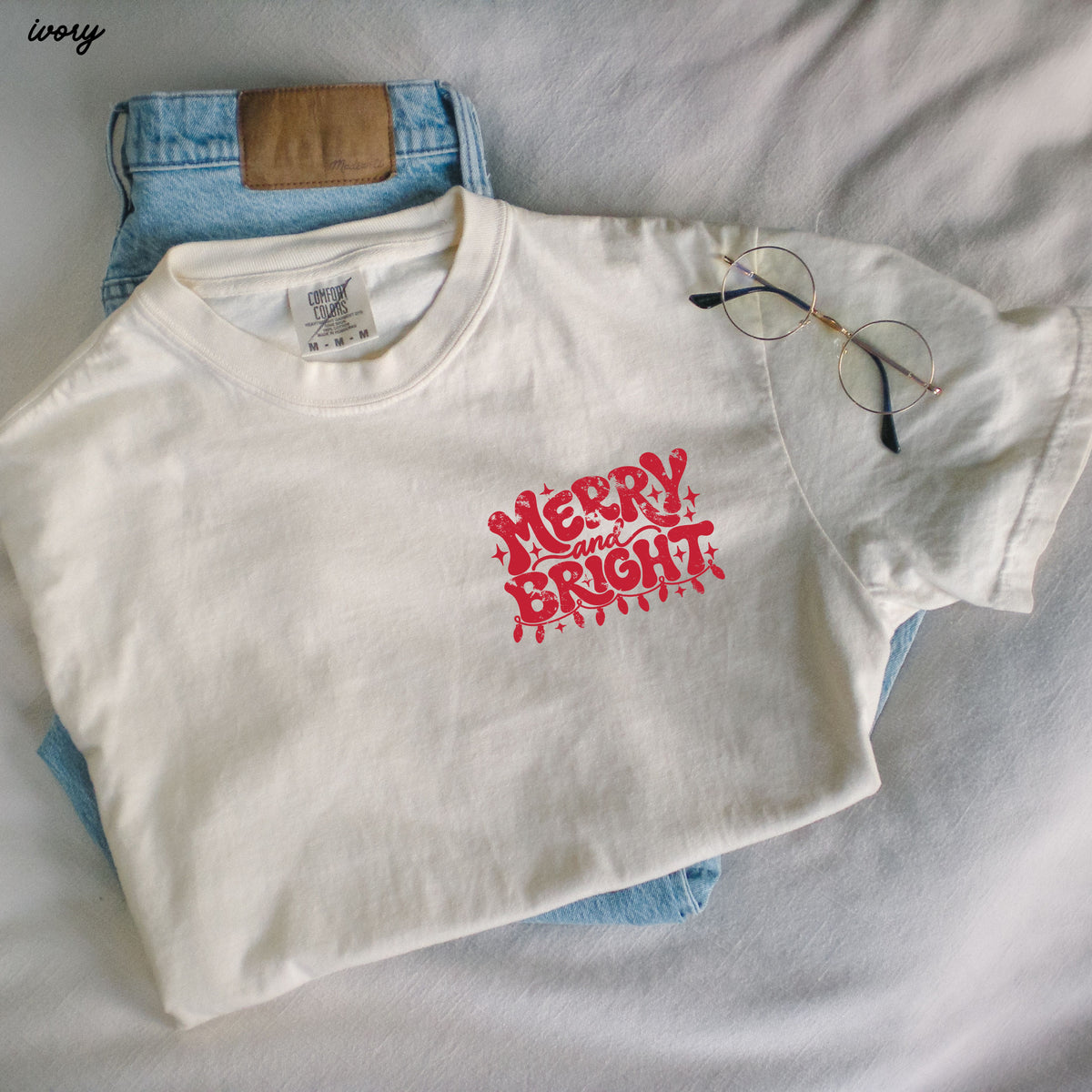 Pocket Merry & Bright Tee *9 Colors (S-3X)