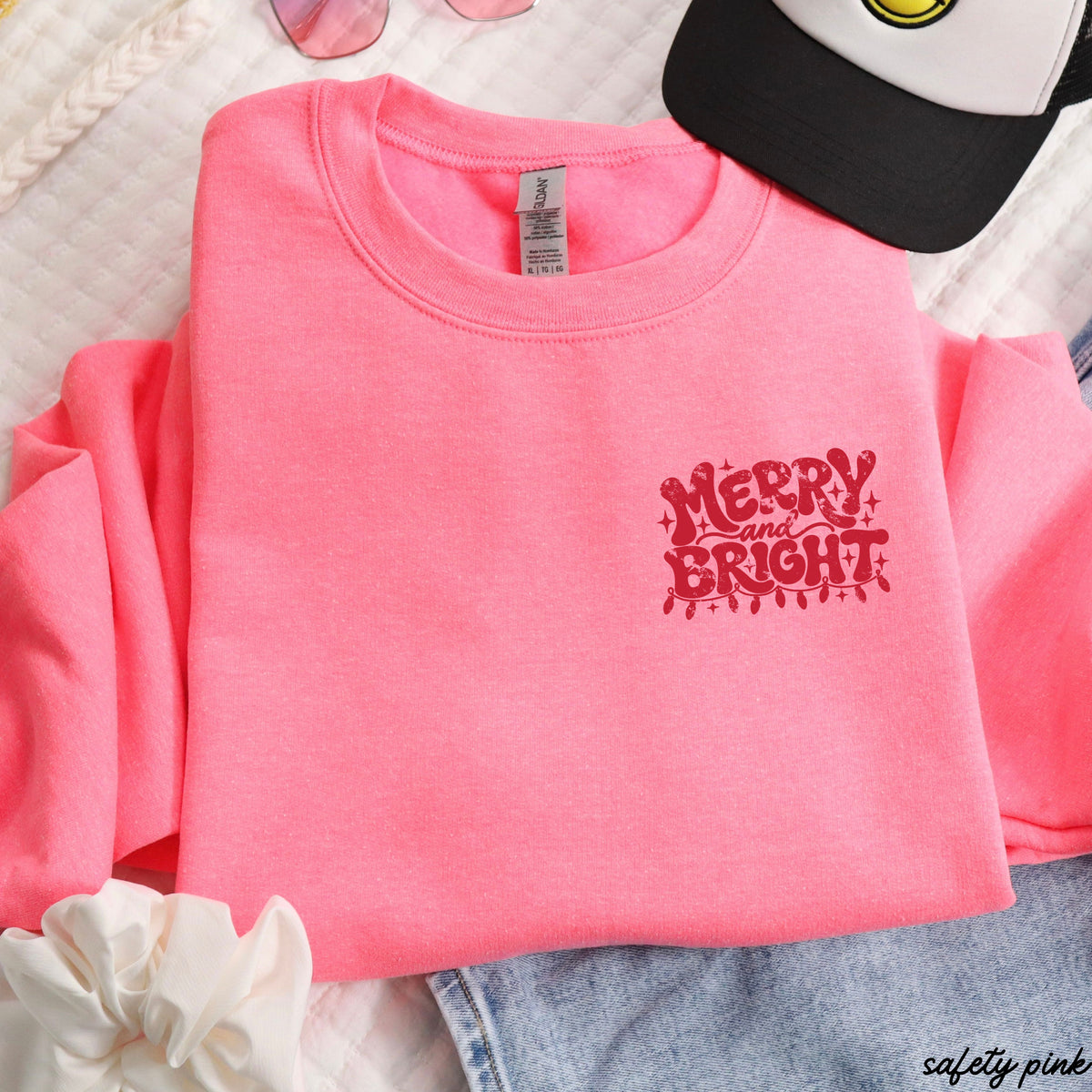 Pocket Merry & Bright Sweatshirt *8 Colors (S-3X)