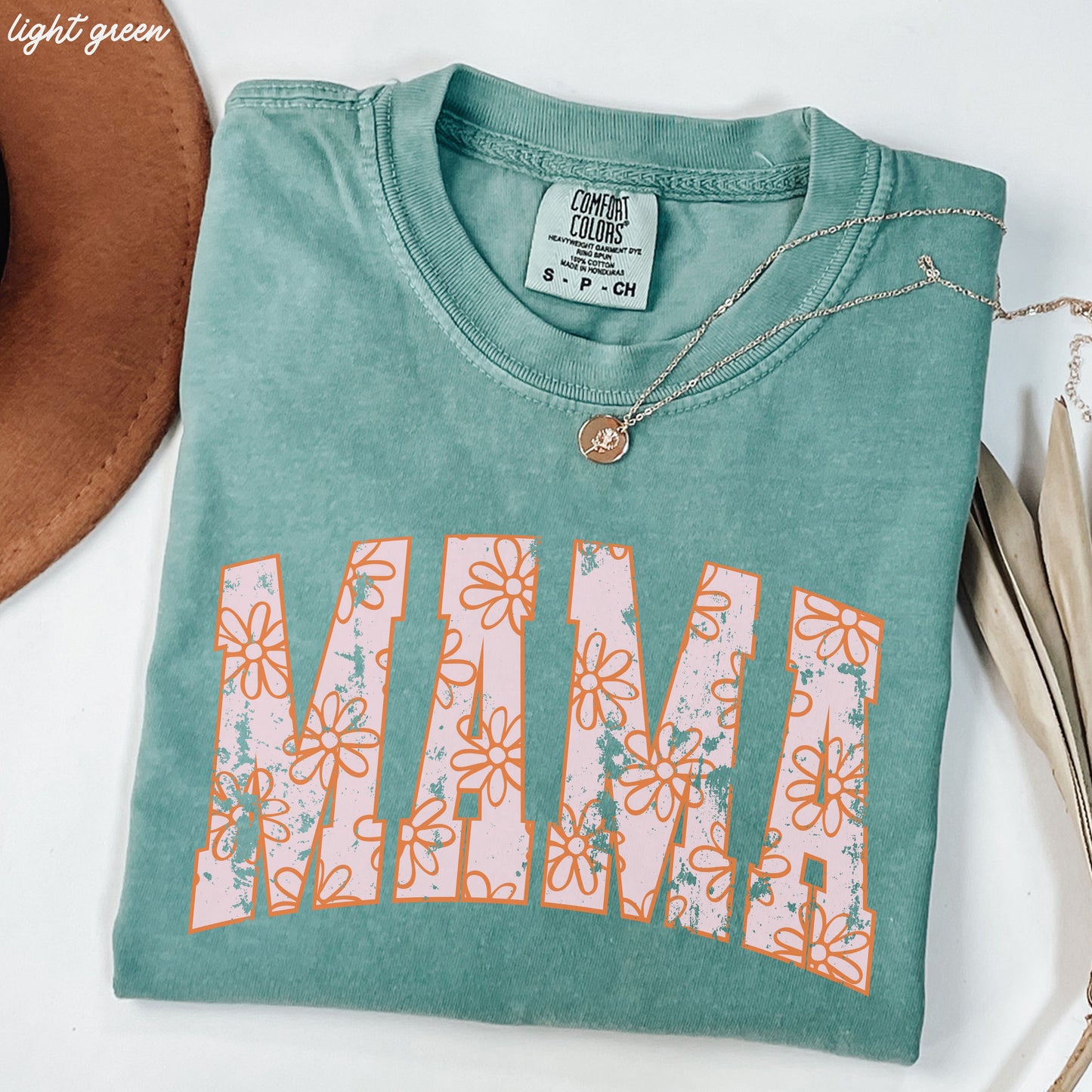 *Mama Floral Outline Tee *7 Colors (S-3X)