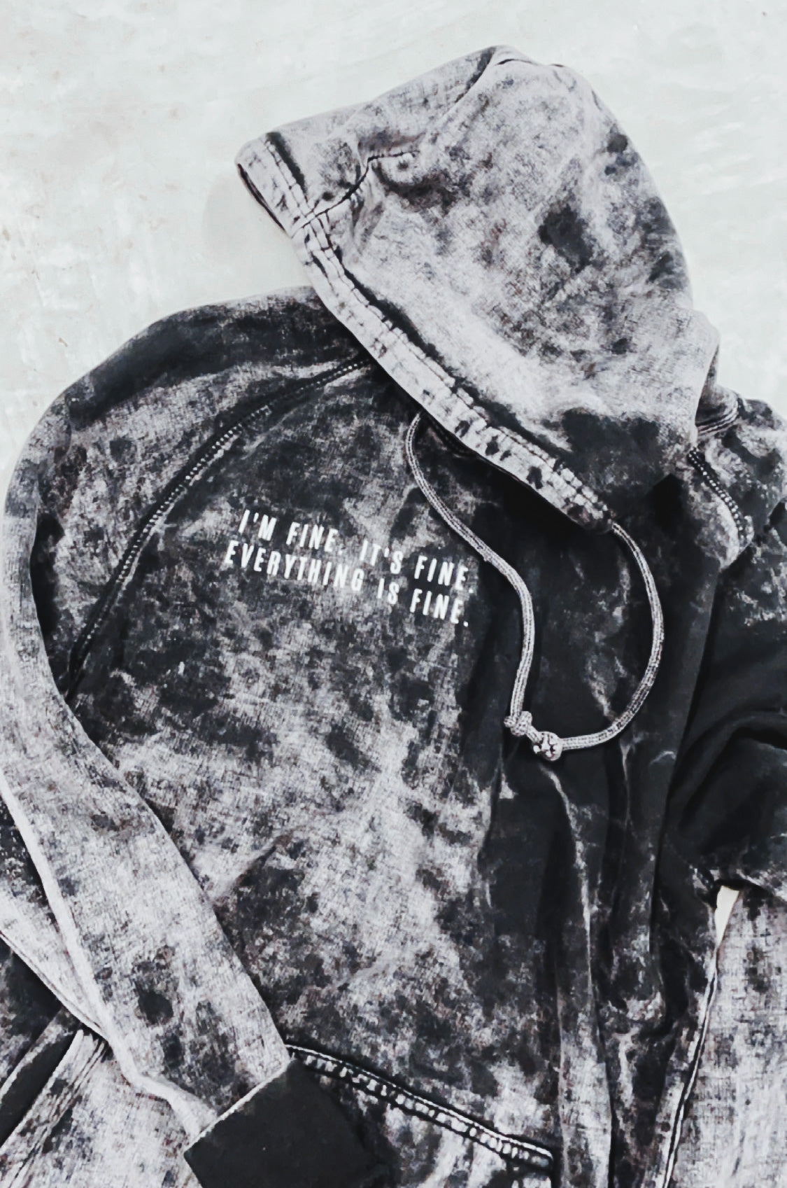 Pre-ORDER: Everything is Fine Vintage Raglan Hoodie *Cloud Black (S-3X)